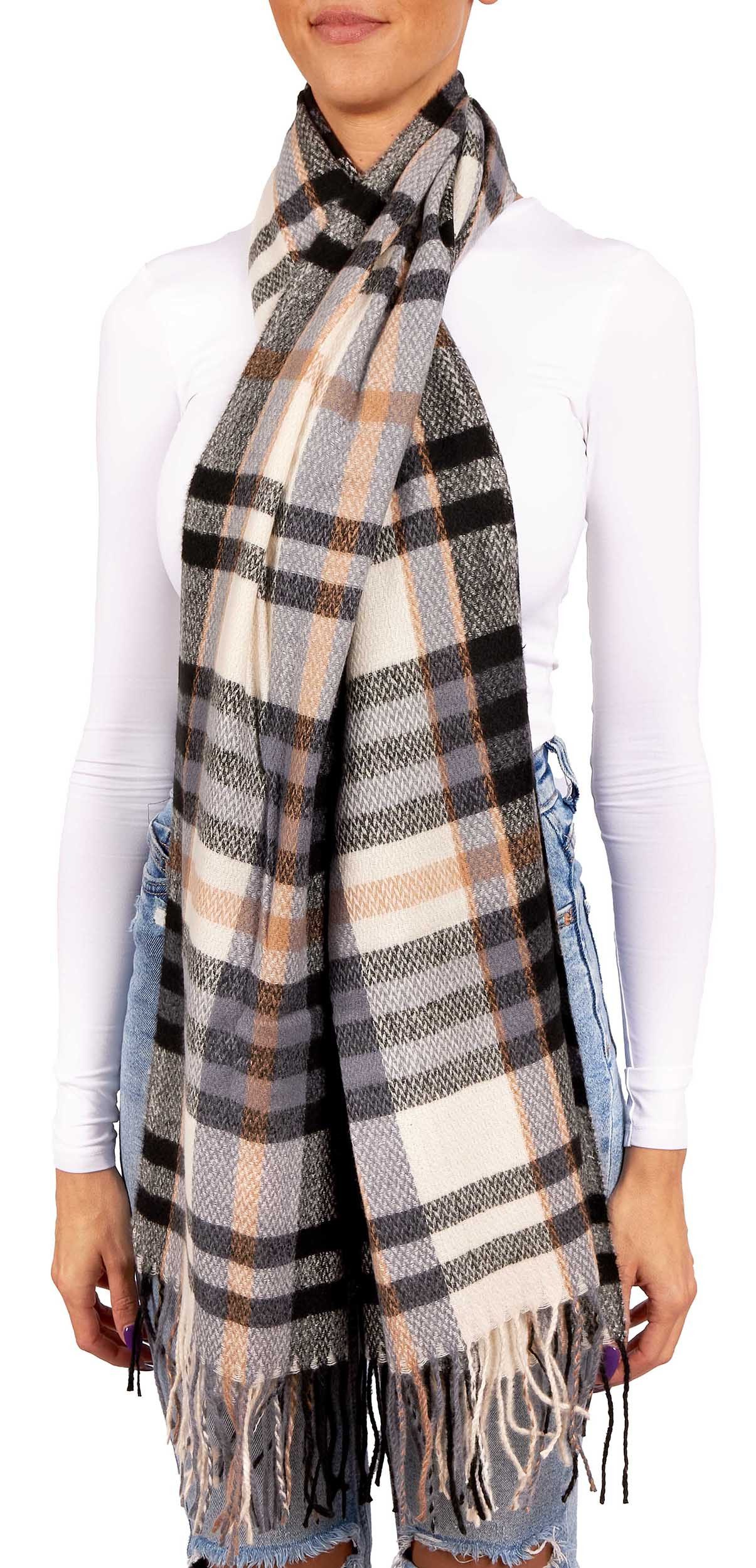 BRUBAKER Schal Cashmirillo Schal Kariert für Damen und Herren - 70 x 200 cm, (Herbstschal Winterschal mit weichem Kaschmir-Gefühl, 1-St), Warm, Kuschelig und Oversized - Damenschal für Herbst und Winter