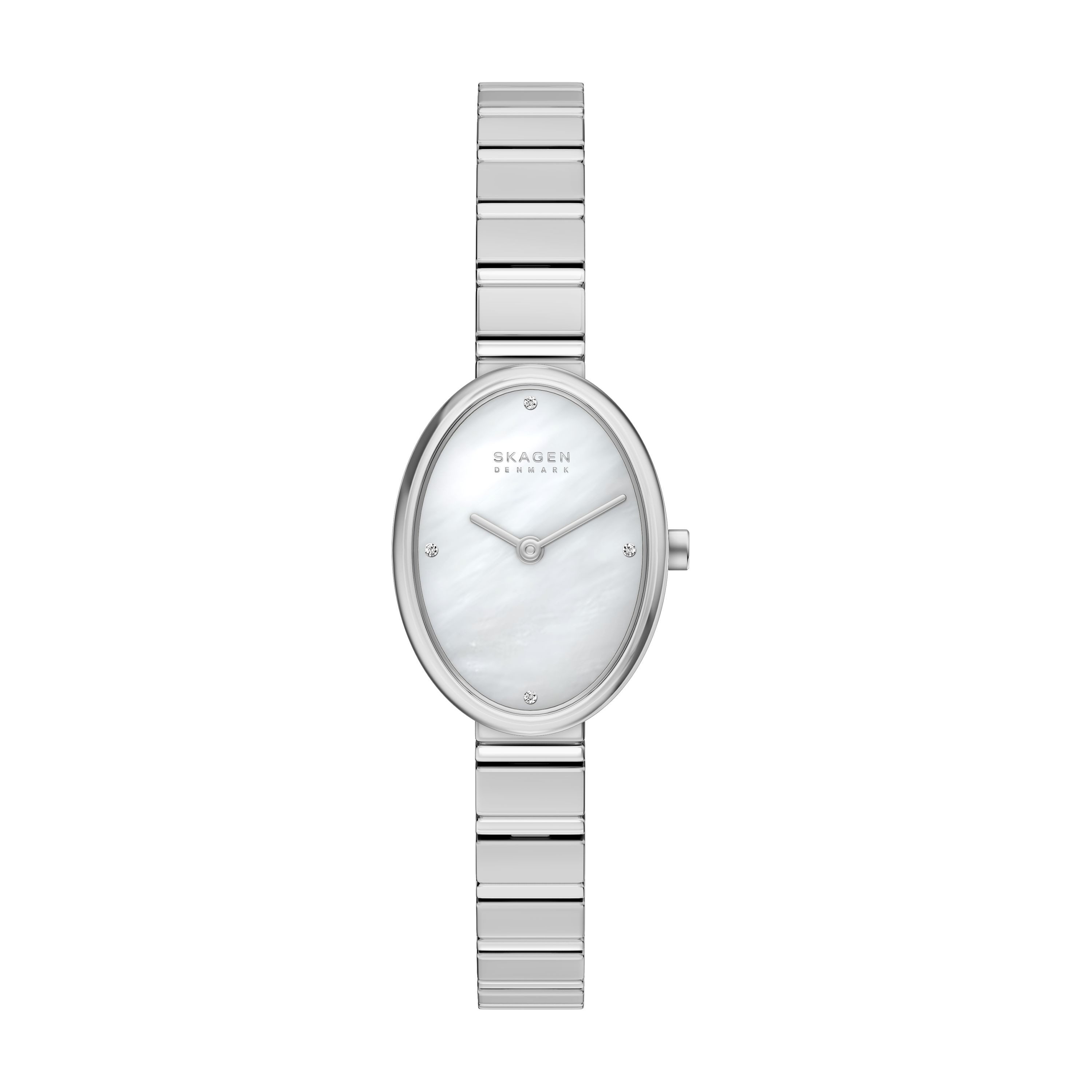 SKAGEN Quarzuhr Anita Oval SKW3182, Armbanduhr, Edelstahlarmband, analog, Glassteine