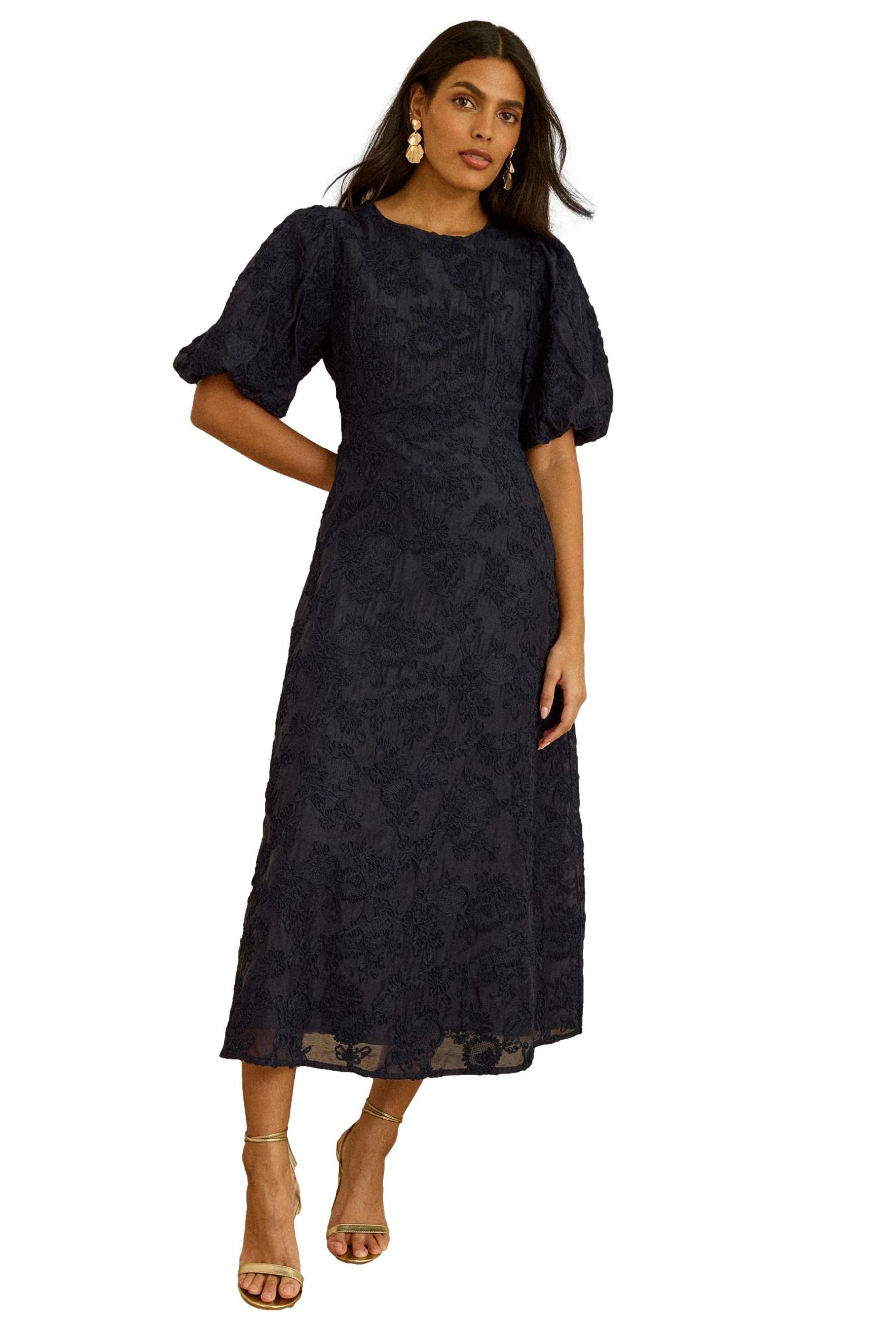 Love & Roses Midikleid Love & Roses Strukturiertes Midikleid, Regular (1-tlg)