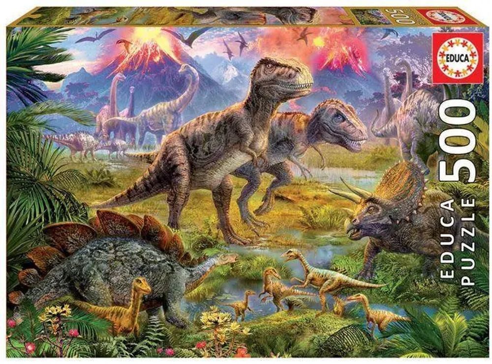 Hutter Trade Selection Puzzle Educa - Dinosaurier-Treffen - Puzzle, 500 Puzzleteile