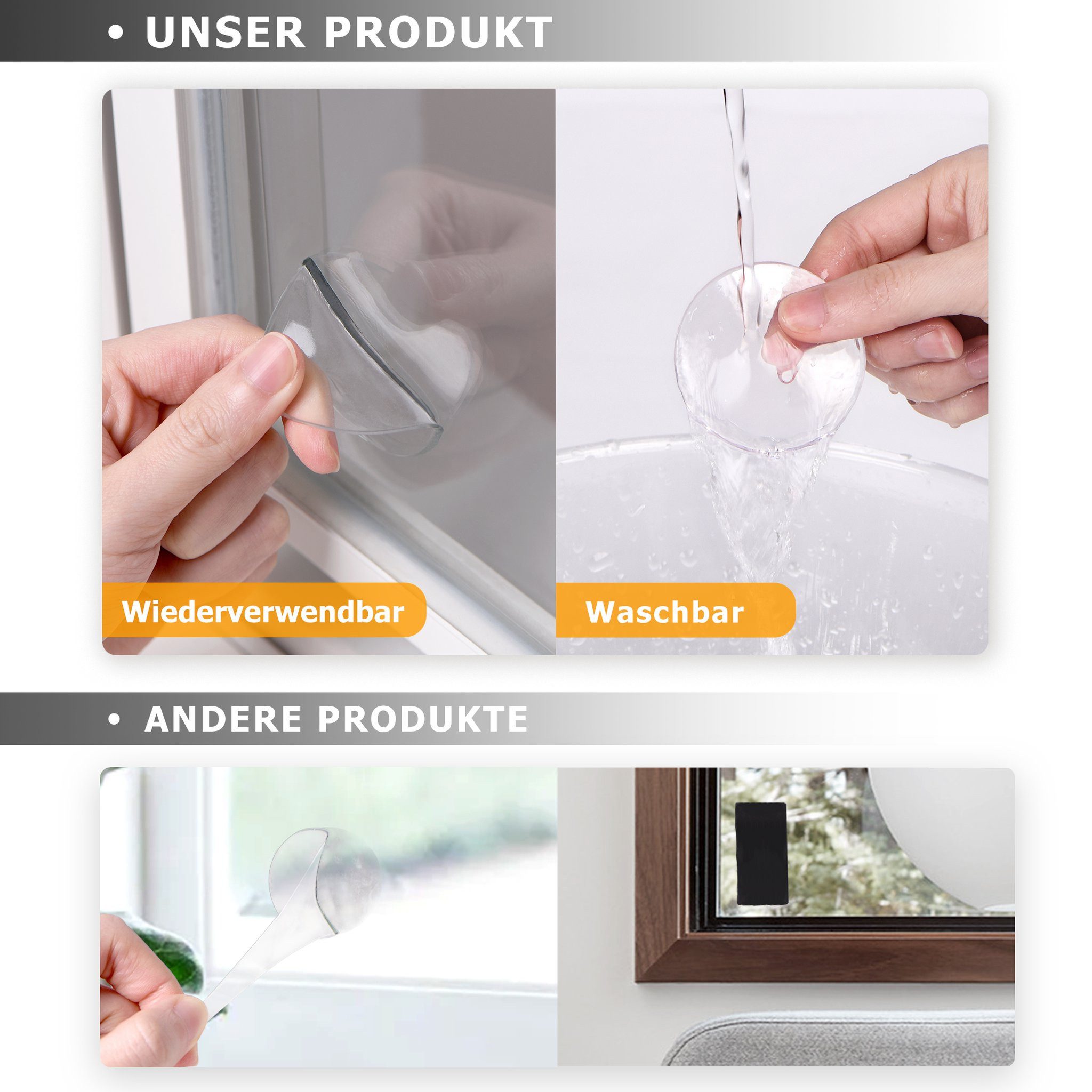 Rollo Gel-Klebepads, doppelseitig klebend, 20 Stück, transparent, Victoria M., transparent, Kleben, Wiederverwendbare, transparente Gel-Klebepads ohne Rückstände