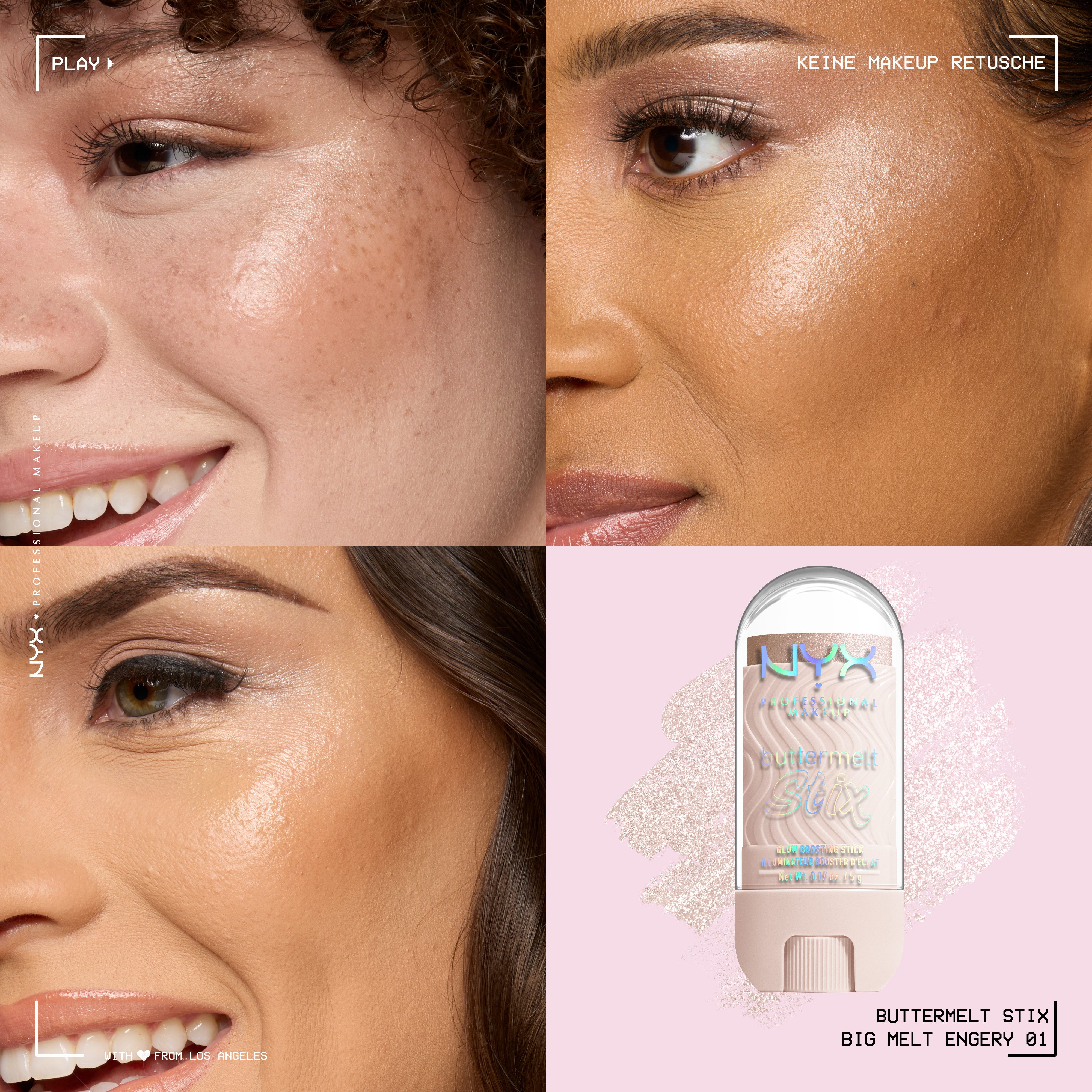 NYX PROFESSIONAL MAKEUP Highlighter BUTTERMELT STIX GLOW BOOSTING HIGHLIGHTER STICK, mit Cupuaçu- und Kokosnussbutter, für einen ultimativen Glow