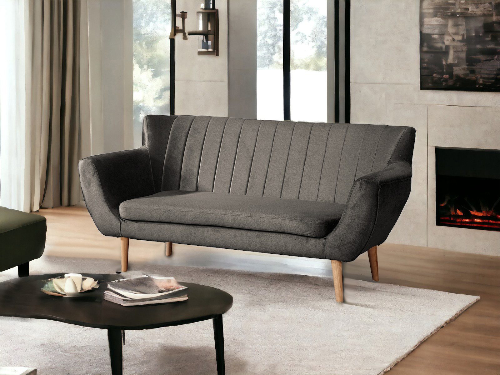 Compleo 2-Sitzer Sofa mit hohen Beinen, günstig online kaufen