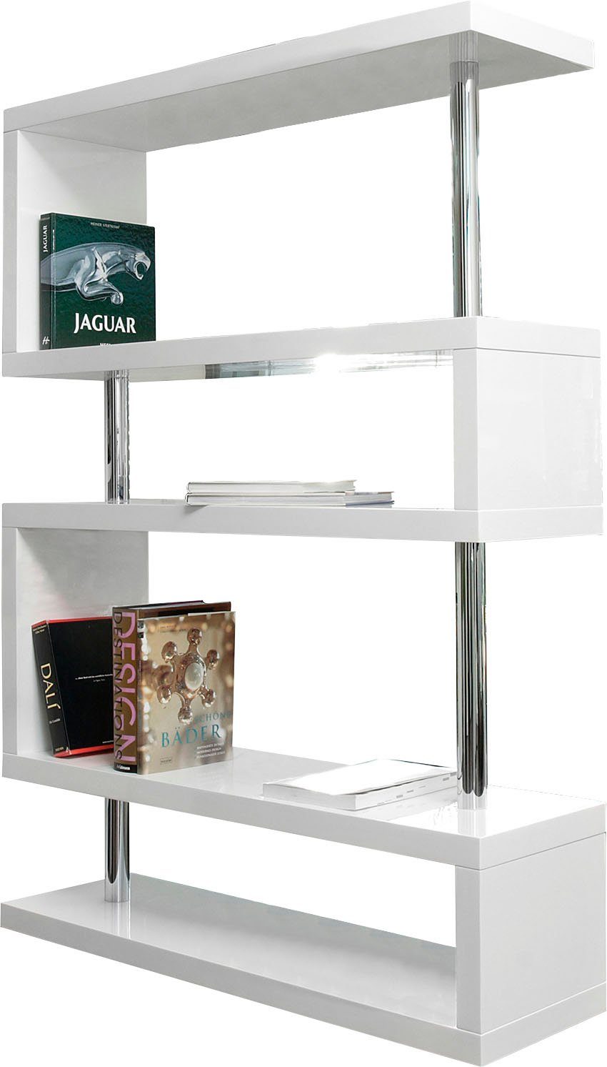 SalesFever Raumteilerregal Levanto Regal mit Stil, 2-in-1 Raumteiler: Stilvolles Regal mit Hochglanzoberfläche
