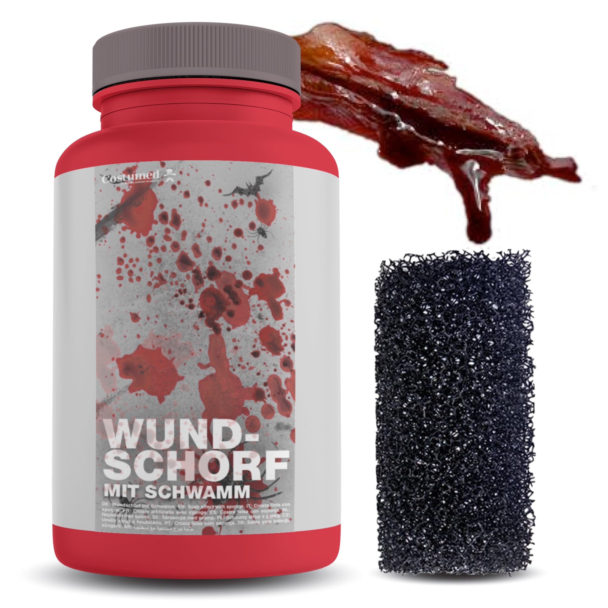 Costumed Kostüm 15 ml Blut - Fake Blood mit Wundschorf - täuschend echt & abwaschbar