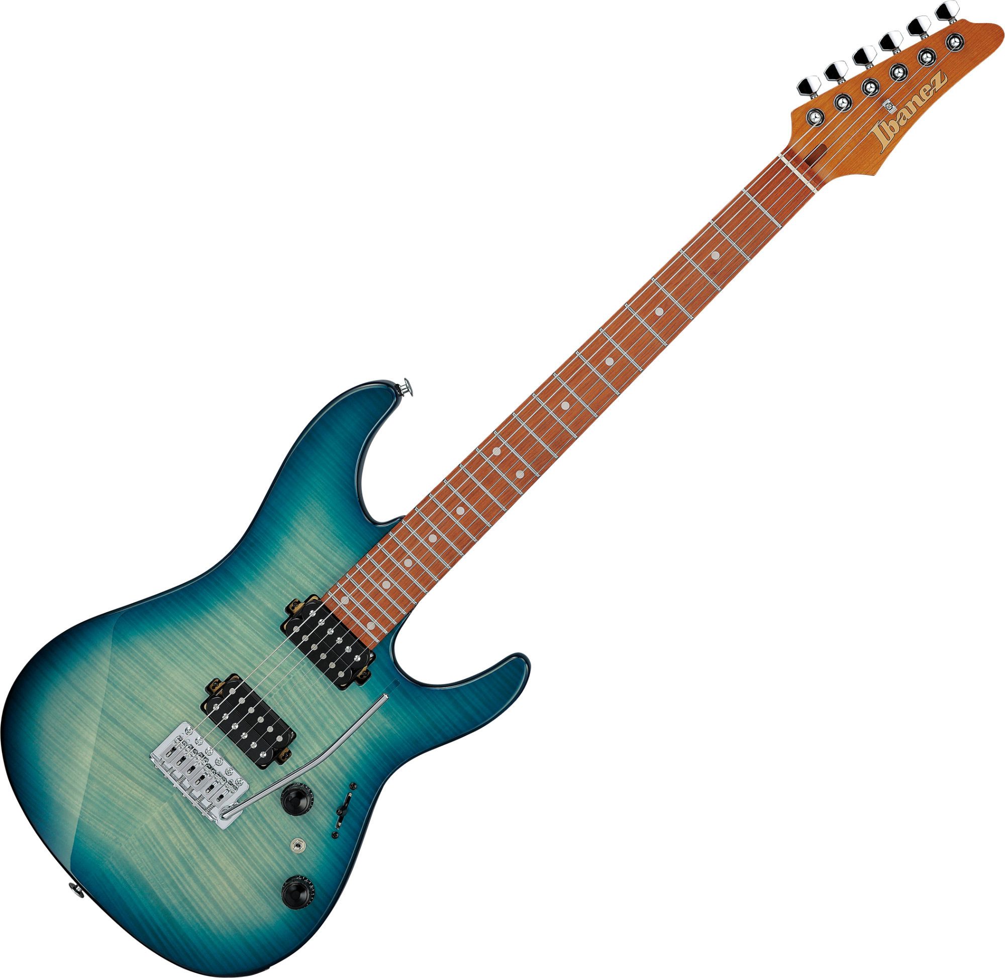 Ibanez E-Gitarre Ibanez AZ24S1F-TXB Standard E-Gitarre Transparent Turquoise Burst, ST, E-Gitarre mit dyna-MIX Schaltung