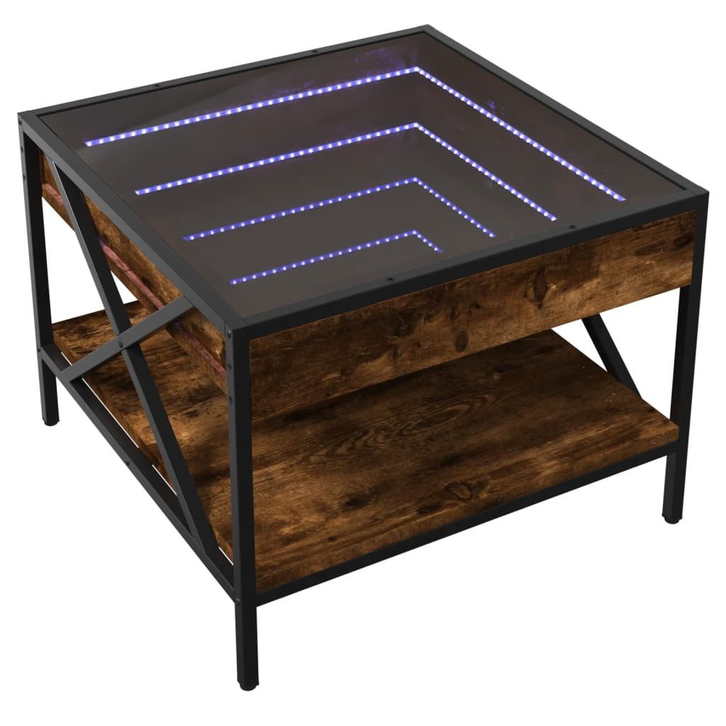 vidaXL Couchtisch Couchtisch mit Infinity-LED Räuchereiche 50x50x38 cm (1-St)