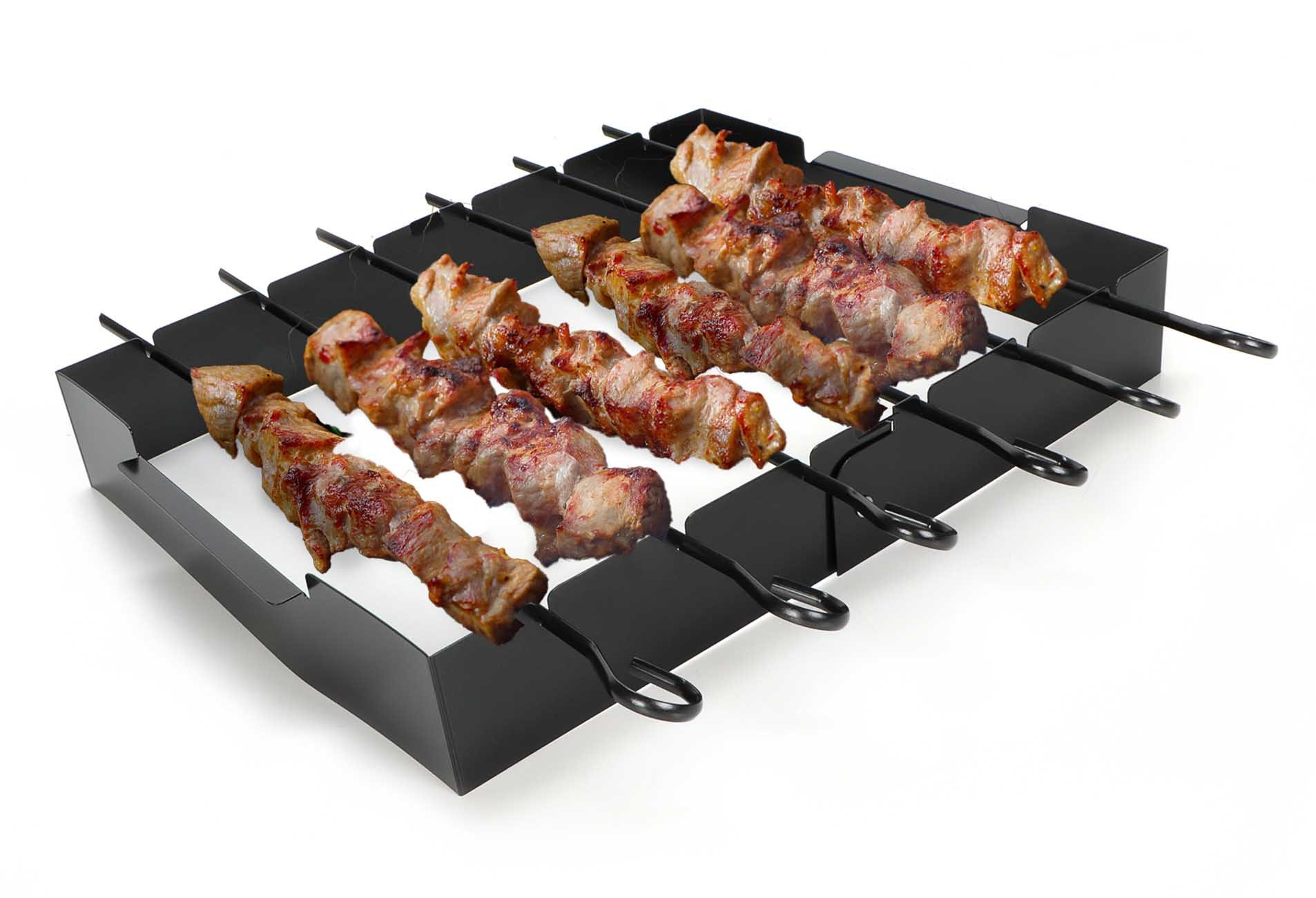 Bubble-Store Grillspieß 6 Grillspieße mit Halter, Spieße für Fleisch, Fisch, Gemüse oder Obst