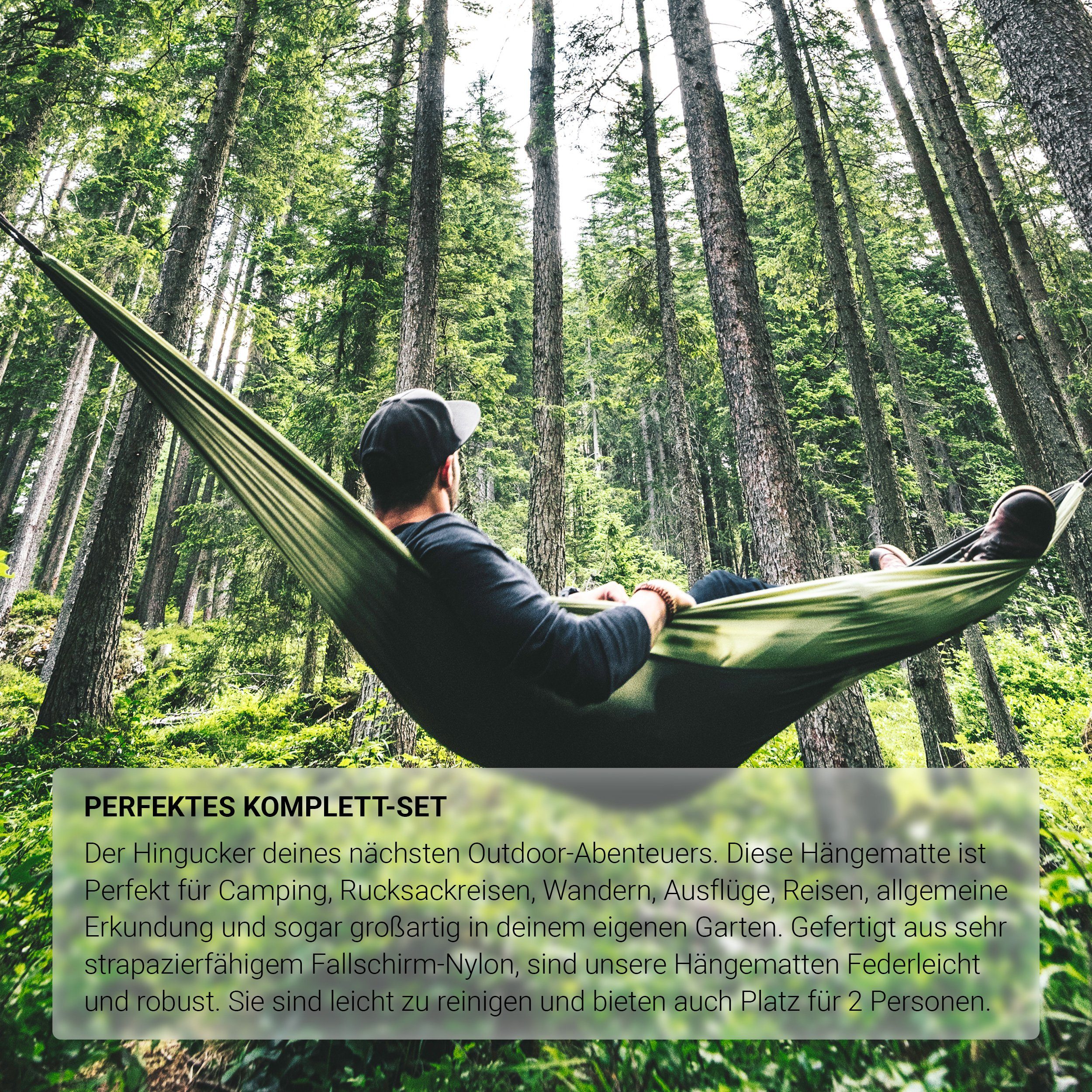MSports® Hängematte Outdoor Moskitonetz Hängematte Königsblau für Camping MSports mit extra Sonnenliege leicht