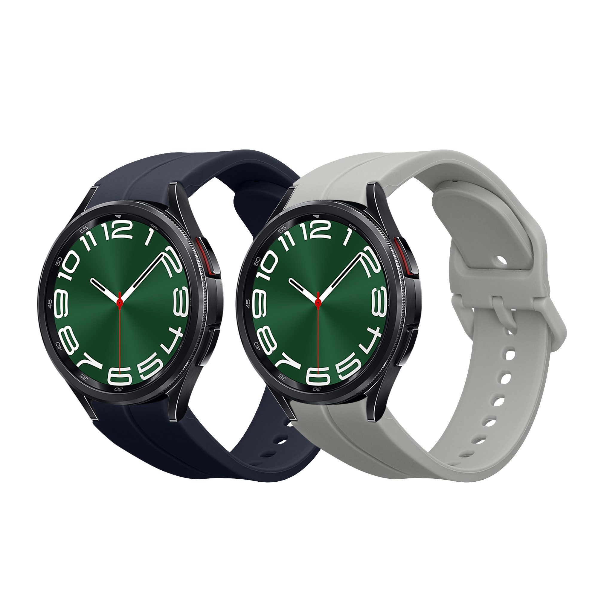 kwmobile 2x Sportarmband für Samsung Galaxy Watch 6 / Watch 6 Classic Smartwatch, 2-tlg., Armband TPU Silikon Set Fitnesstracker