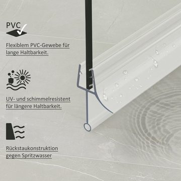 Boromal Duschdichtung 4 Stück Ersatzdichtung Wasserabweiser Schwallschutz für 4/5/6mm Glas, L: 100 cm, (Dichtung PVC, 4-St., für gerade Glastür), mit verlängerter Innenlippe