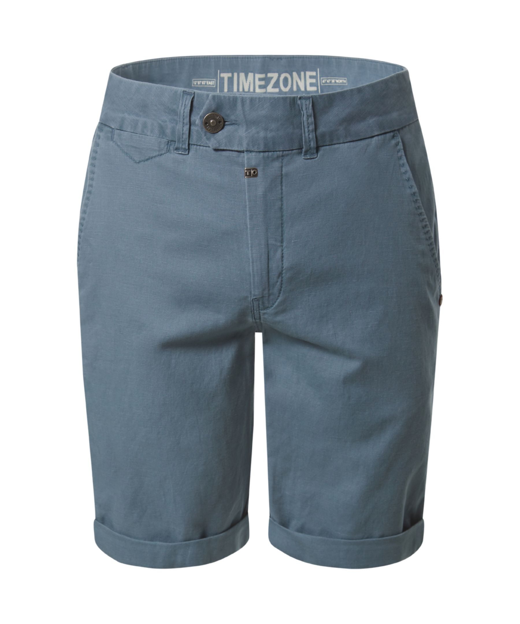 TIMEZONE Chinoshorts Slim Fit Shorts verdeckter für Herren Baumwolle, Leinen Slim Fit Einfarbig atmungsaktiv Casual-Style