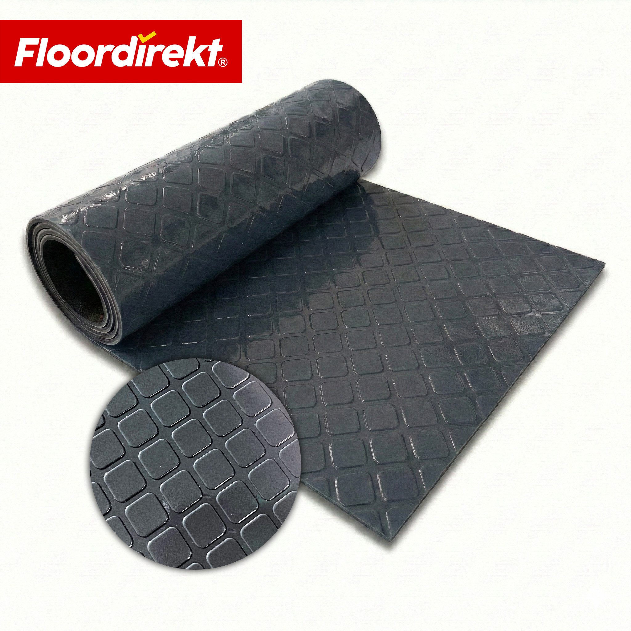 Floordirekt Vinylboden PVC-Bodenbelag Quadrat-Optik Check Quadra 110 cm Breite rutschfest, Abriebarm & langlebig, vielseitig einsetzbar