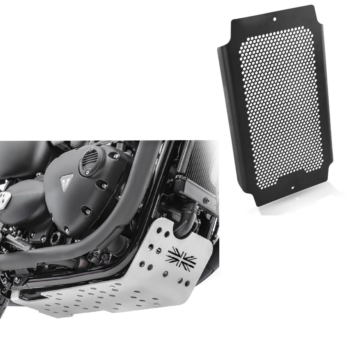 Motor-Schutzhülle Set: Motorschutz + Kühlerabdeckung passend für Triumph Bonneville T120