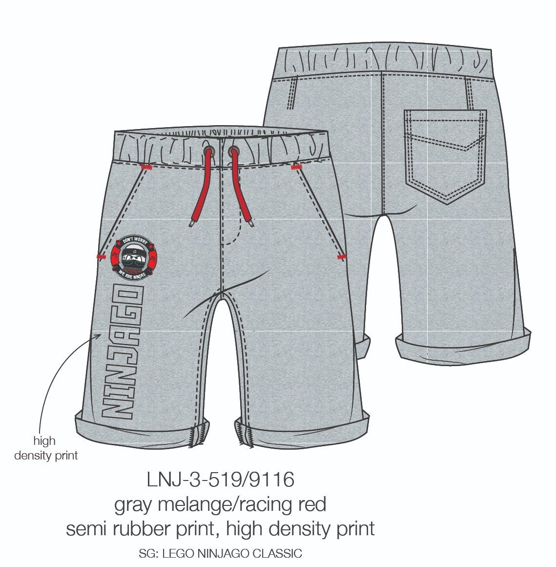 LEGO® Shorts LEGO® NINJAGO Kinder Shorts Jungen kurze Hose hellgrau