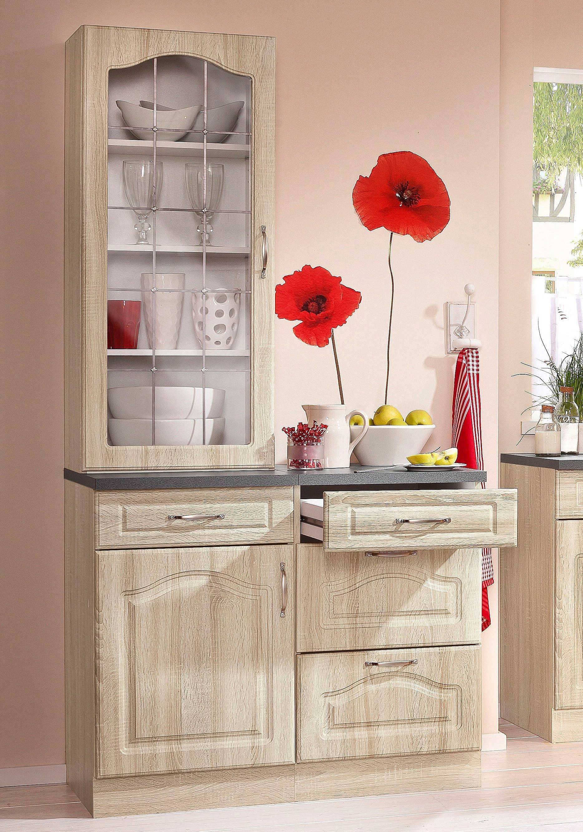 wiho Küchen Unterschrank Linz 50 cm breit, mit 2 großen Auszügen, in Landhaus-Optik – Bild 2 von 5