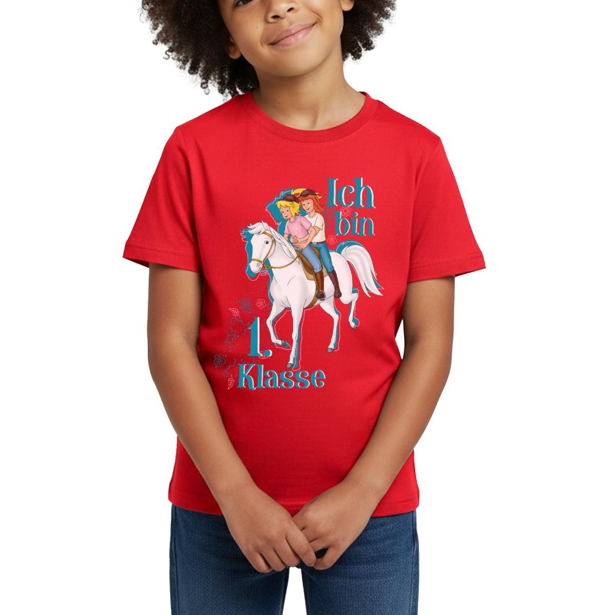 Spreadshirt T-Shirt Bibi und Tina Ich Bin 1. Klasse Kinder T-Shirt (1-tlg) Fällt klein aus. Wir empfehlen, eine Größe größer zu bestellen.