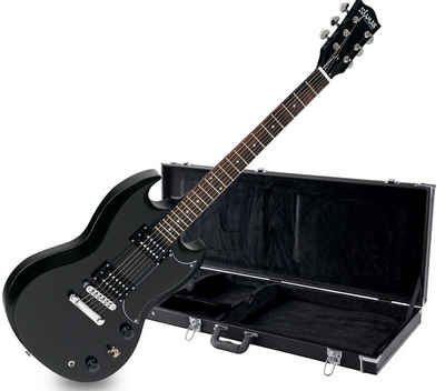 Shaman E-Gitarre DCX-100 - Double Cut-Bauweise - Mahagoni Hals - Macassar-Griffbrett, Tonabnehmer: 2x Humbucker, Set inkl. Koffer