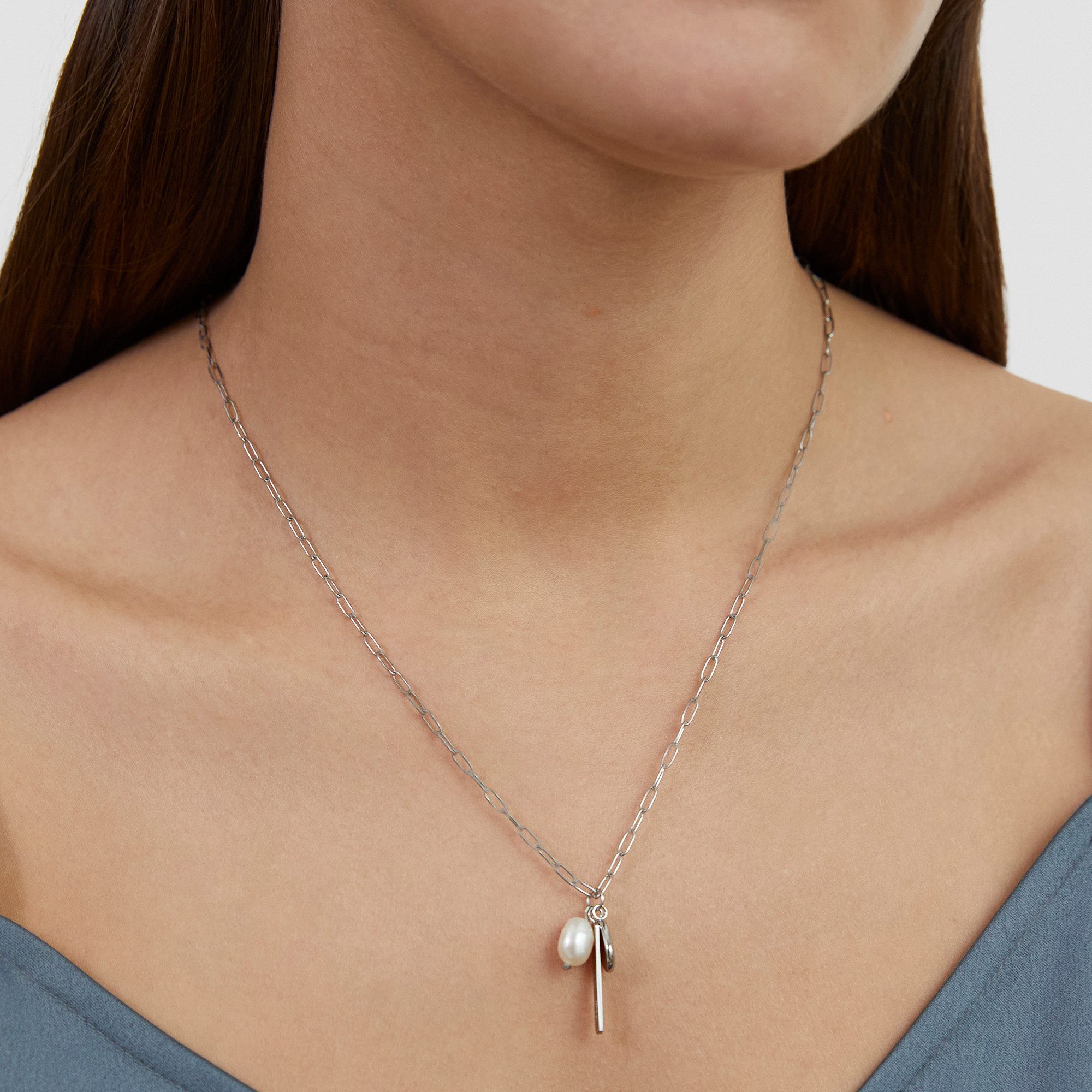 s.Oliver Kette mit Anhänger Tag and Pearl, mit Perle (imitiert)