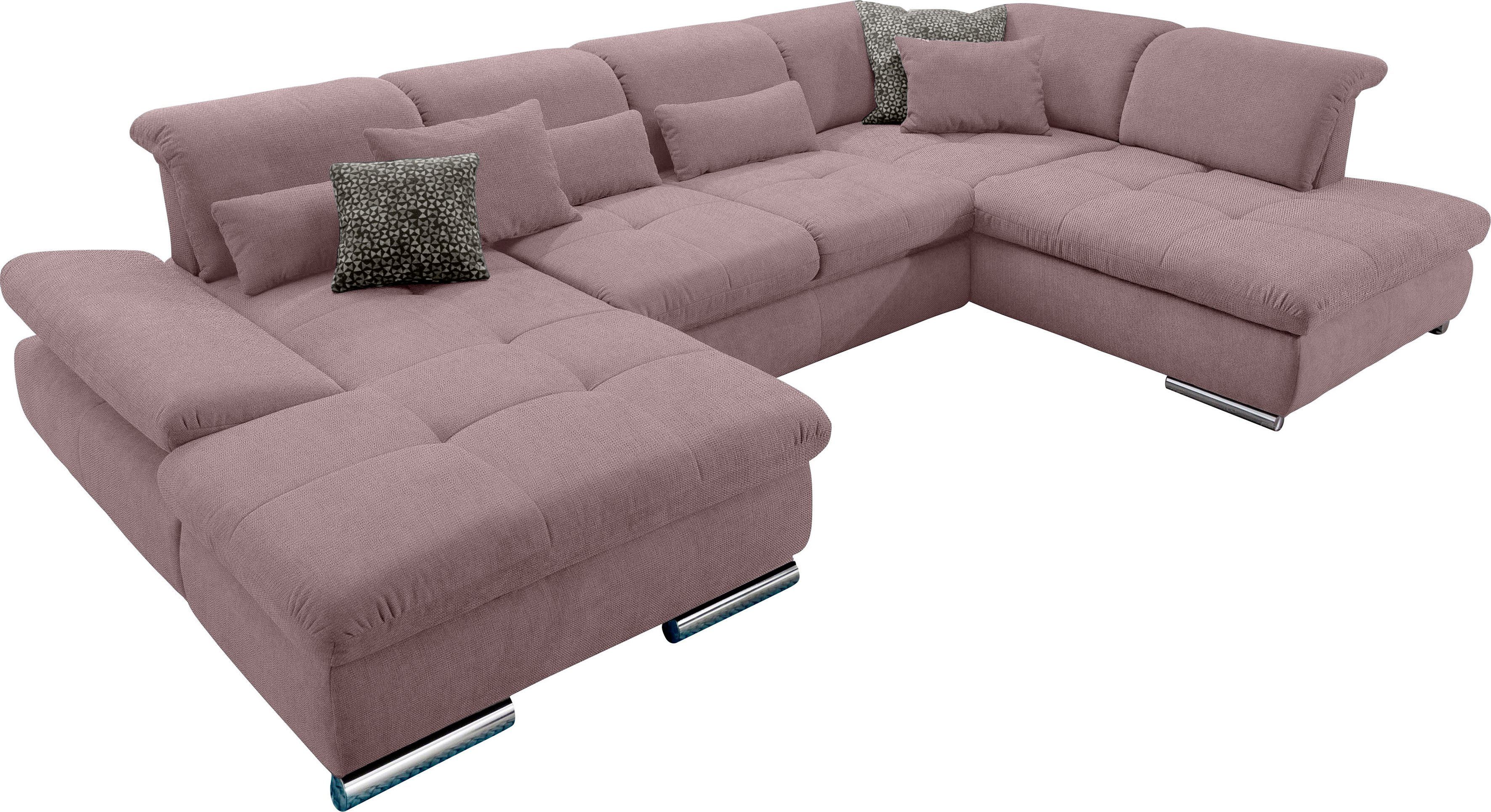 set one by Musterring Wohnlandschaft SO 4100 komfortable Federkernunterfederung, inkl. Kopfteilverstellung, wahlweise Bettfunktion und Sitztiefenverstellung, U-Form