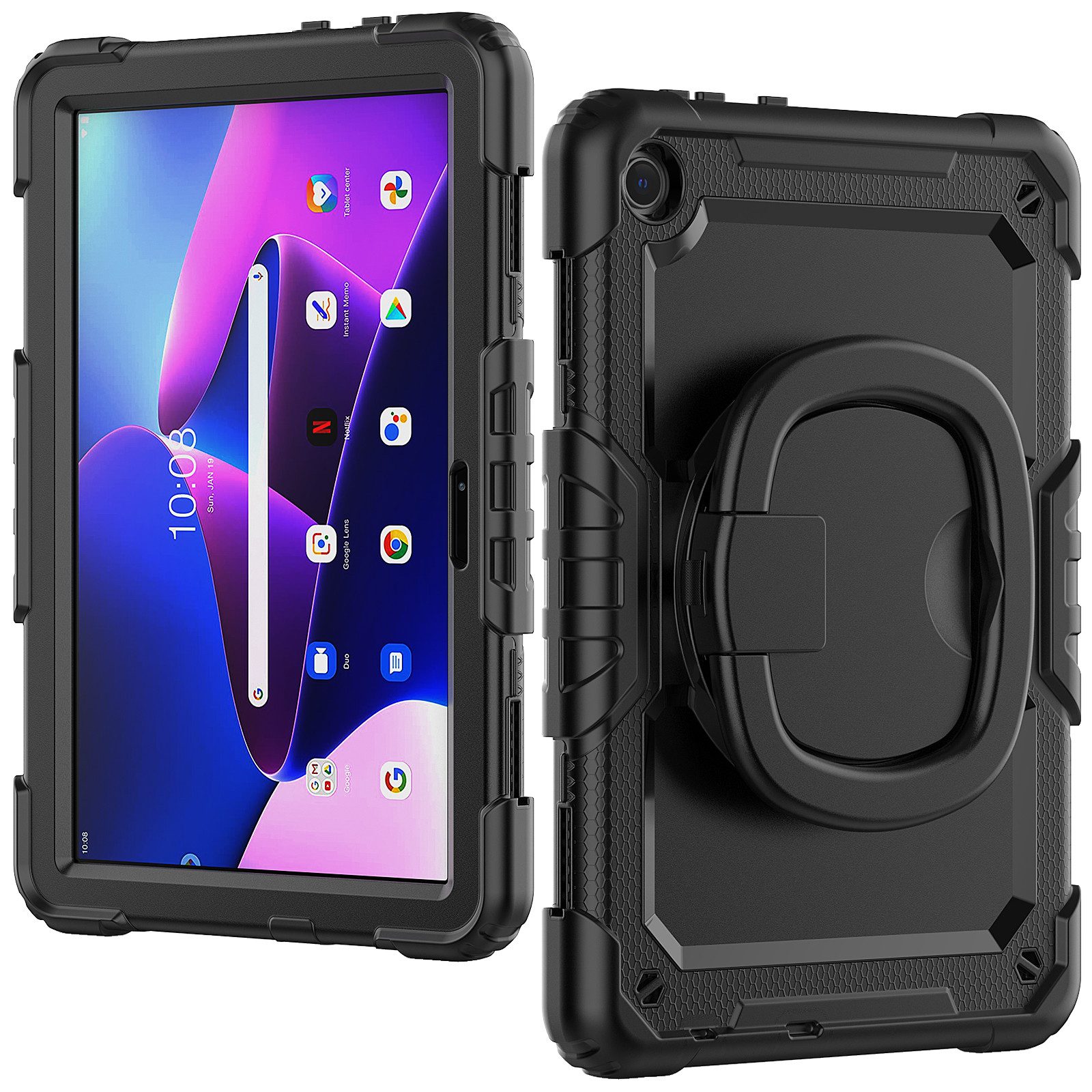 Lobwerk Tablet-Hülle Schutzhülle für Lenovo Tab M10 3. Gen 2022 TB-328F 10.1 Zoll, Sturzdämpfung, Aufstellfunktion, Outdoor
