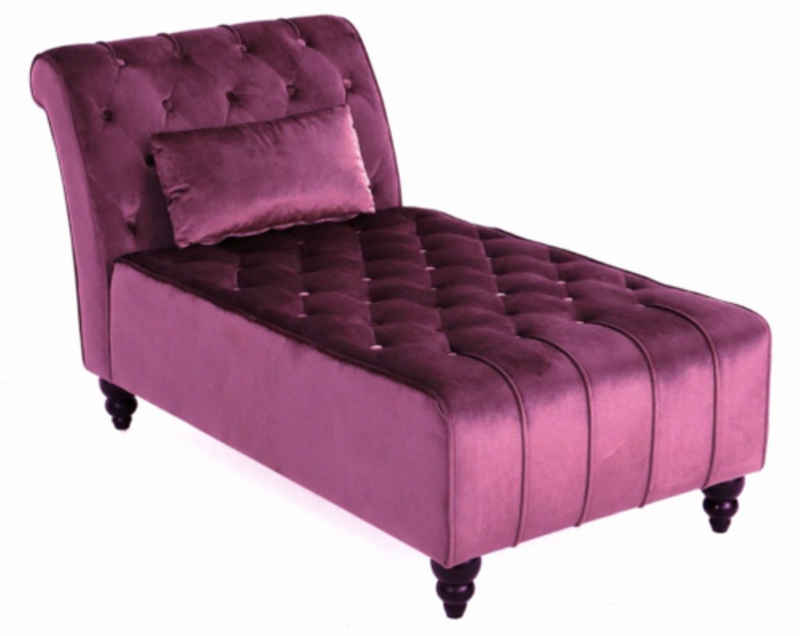 JVmoebel Chaiselongue Lila Chaiselongue Chesterfield Möbel Wohnzimmer Modernes Design, Made in Europe