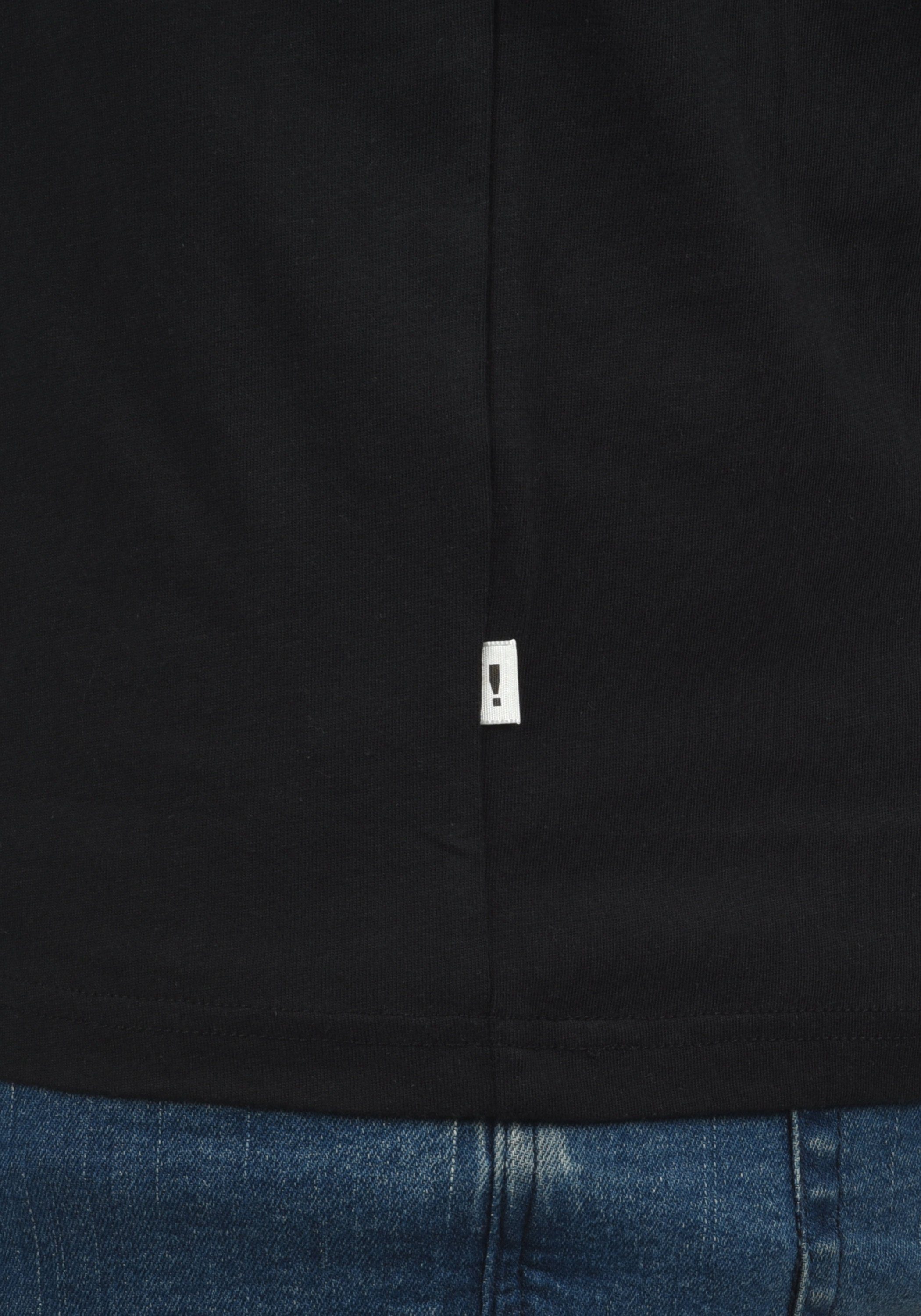 Solid Rundhalsshirt SDYork Kurzarmshirt mit Front-Print Black (9000)