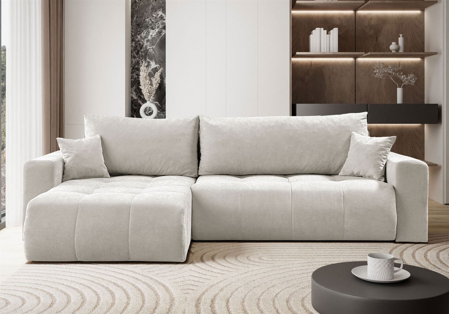 Lookway Ecksofa CLOUD mit Bettfunktion und Bettkasten, 277x83x143 xm