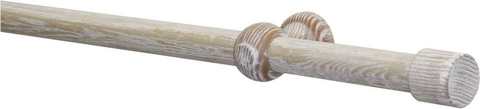 Gardinenstange Gardinenstangen Set Shorty, GARDINIA, Ø 25 mm, 1-läufig, mit  Bohren, Holz