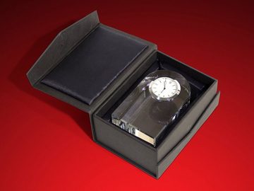 GLASFOTO.COM Tischuhr Yin-Yang - Ornament - Uhr, Glas rund