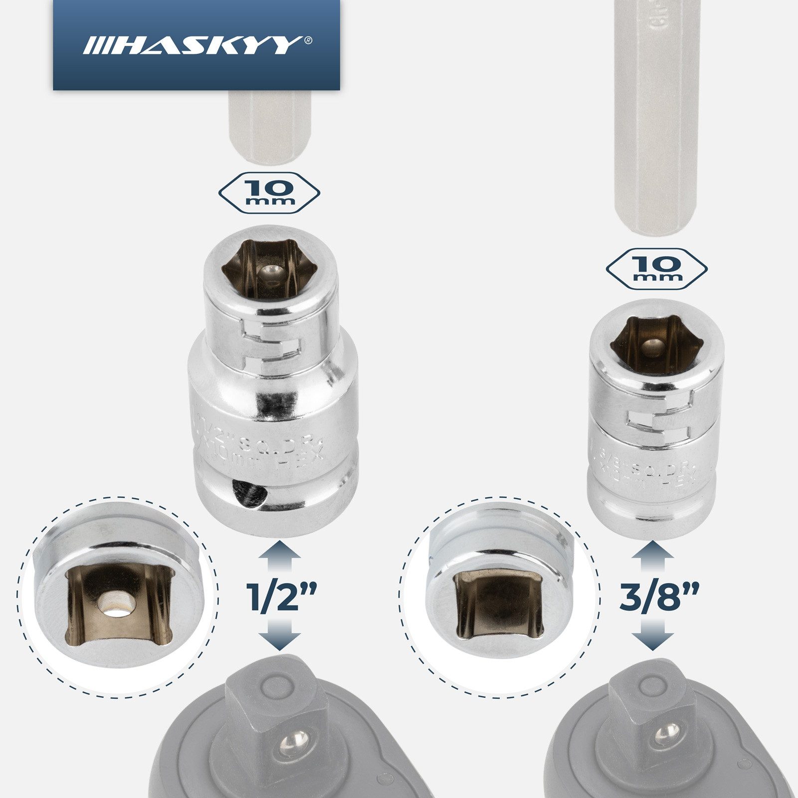 HASKYY Bit- und Steckschlüsselset HASKYY Vielzahn Steckschlüssel Satz Torx XZN Bit Innensechskant Set – Bild 5 von 5
