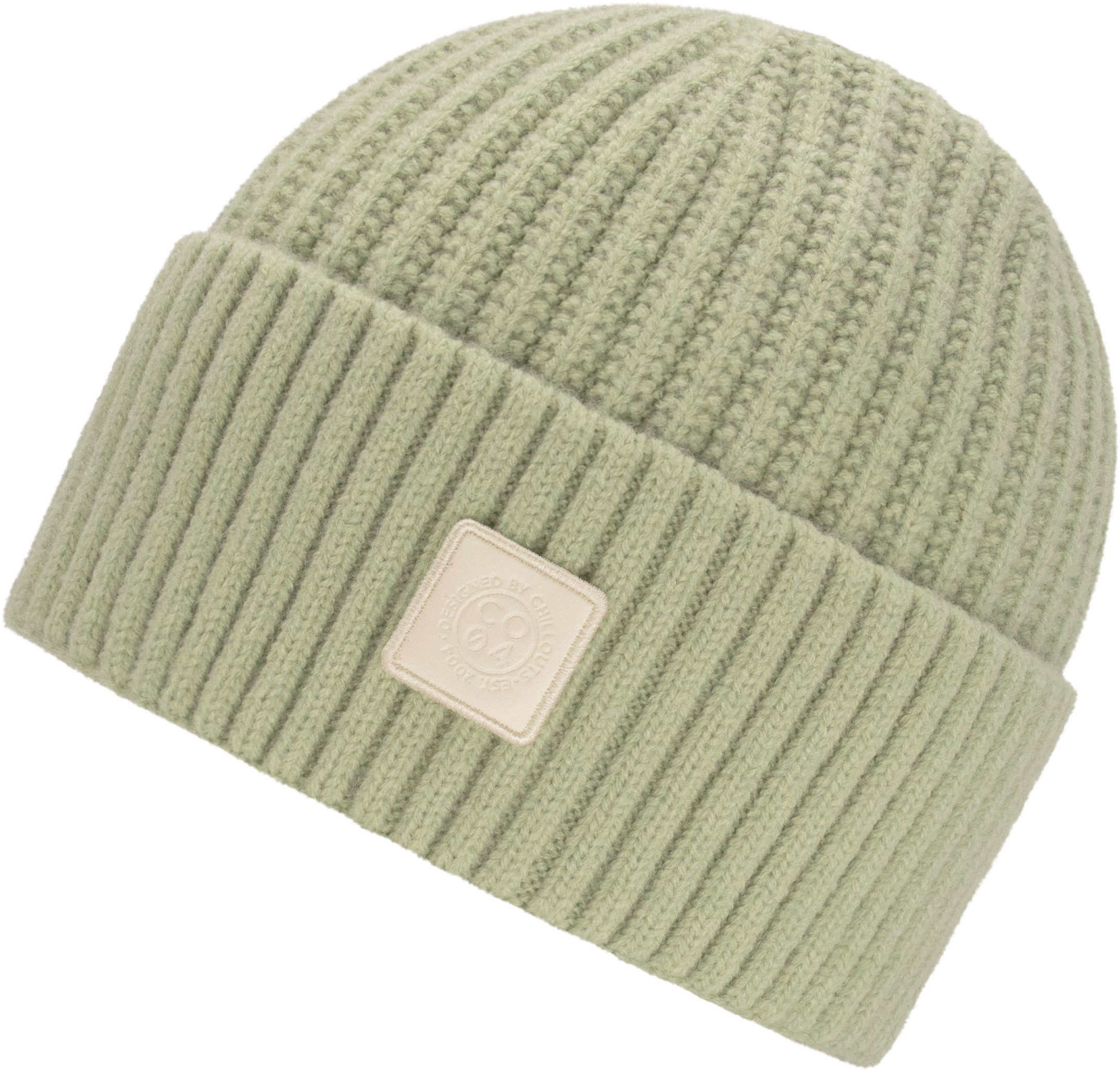 chillouts Strickmütze Denise Hat mit sichtbarem Logo-Patch