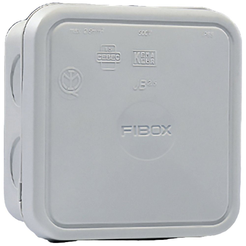 Fibox Verteilerbox Fibox 8600670 Abzweigkasten (L x B x H) 90 x 90 x 49 mm Grau (RAL 7035