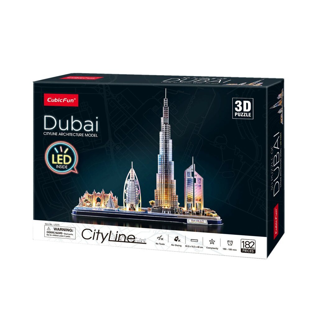 CubicFun 3D-Puzzle 3d Puzzle Dubai LED, Puzzleteile