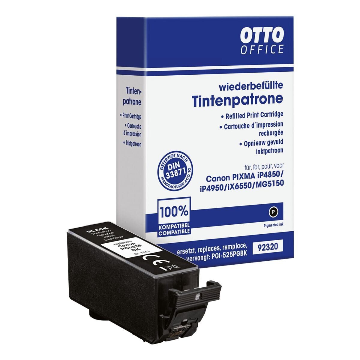 Otto Office PGI-525PGBK Tintenpatrone (ersetzt Canon PGI-525PGBK, schwarz)