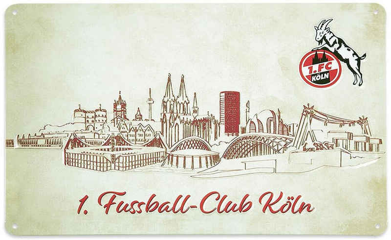1. FC Köln Dekoobjekt Blechschild Skyline