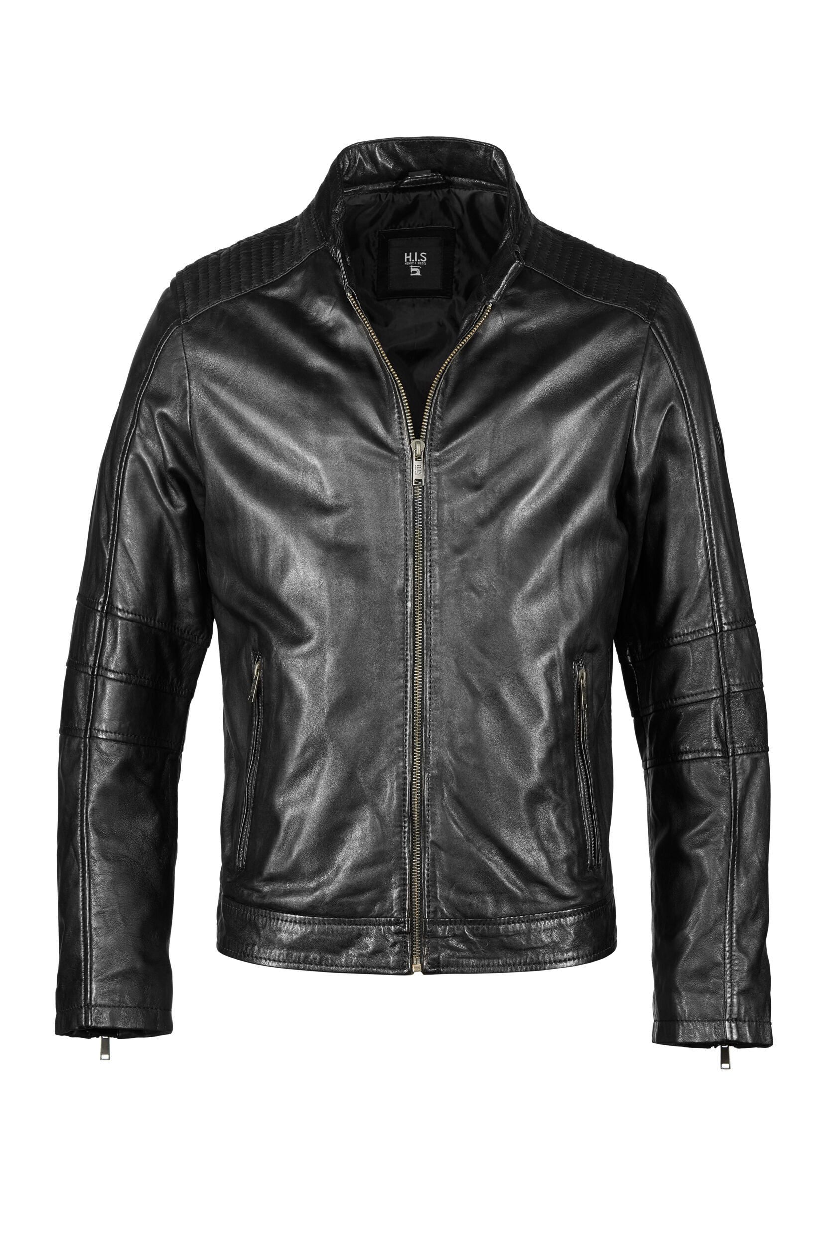H.I.S Lederjacke (1-St) mit Stehkragen günstig online kaufen