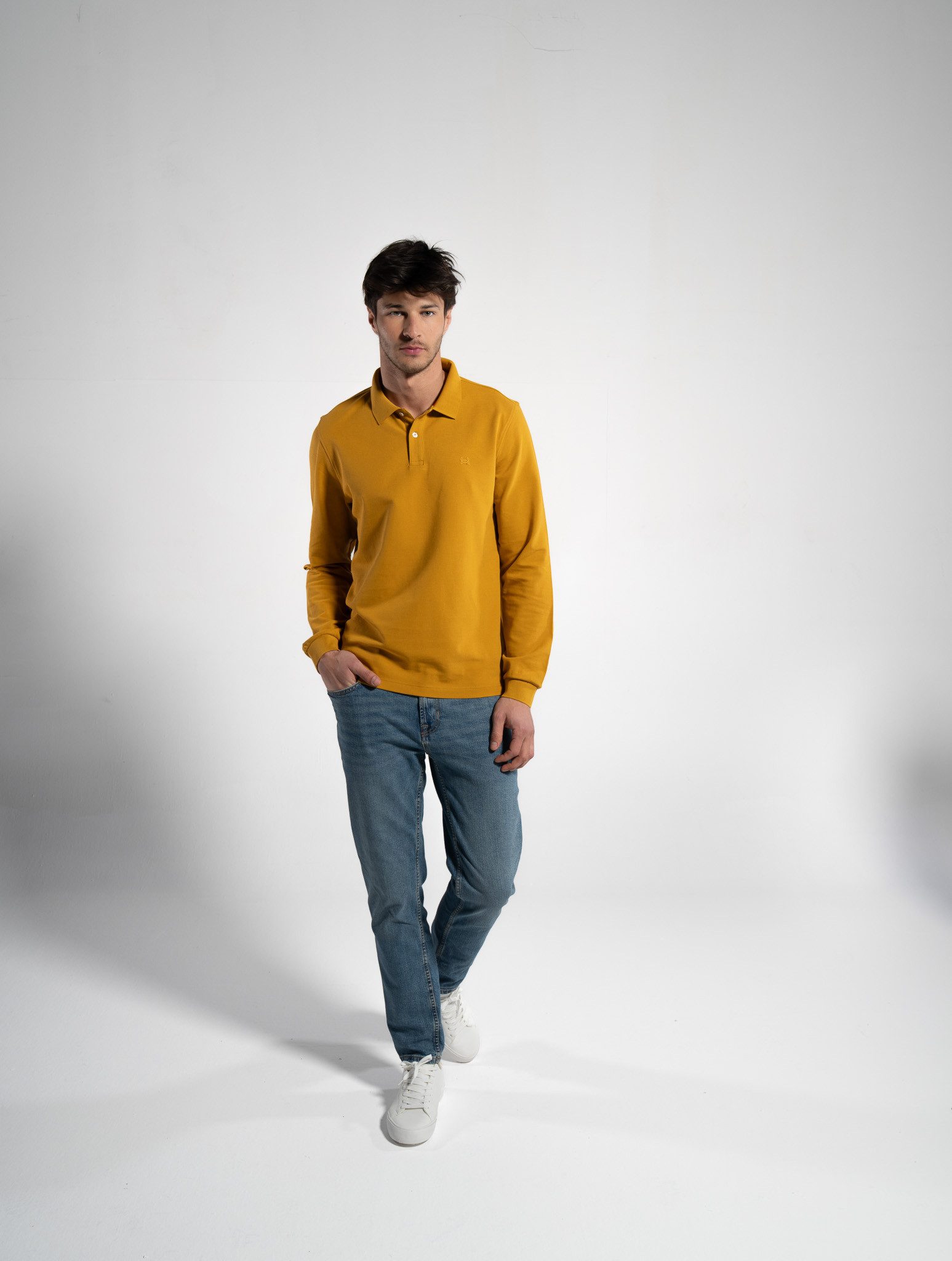 GORG Langarm-Poloshirt Herren Langarm-Poloshirt aus Bio-Baumwolle