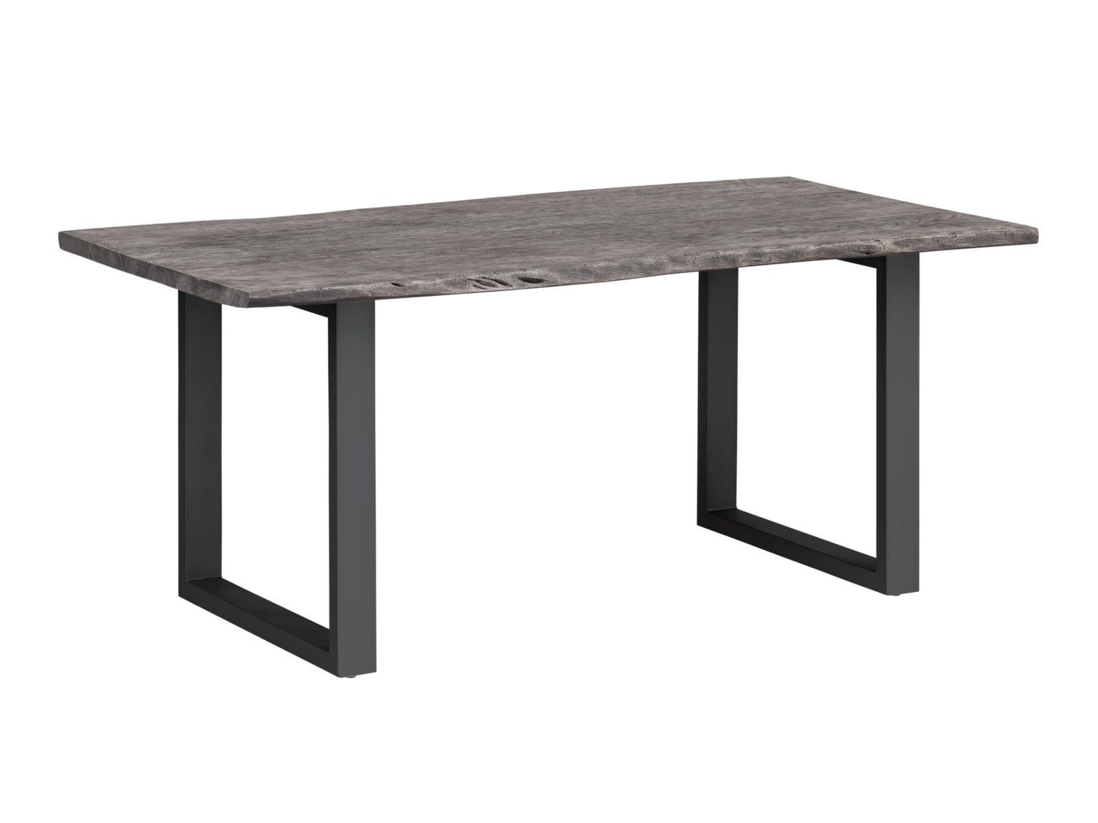 massivum Esstisch Bullwer Akazie Grau Baumkante Metall schwarz (1-St)