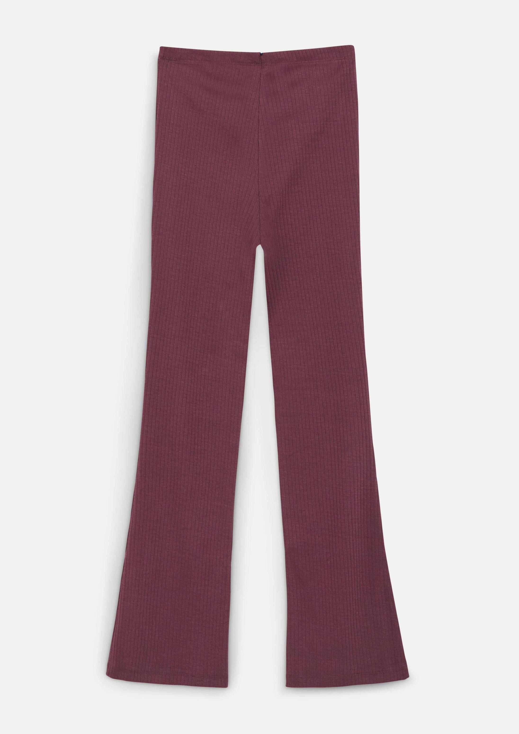 s.Oliver Leggings Leggings Flared Leggings mit High Rise und Rippstruktur