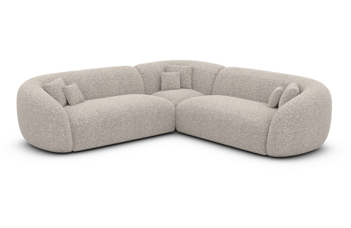 Sofa Dreams Ecksofa Sorelia L Form Luxus Polsterecke, Design Stoffsofa, 4-Sitzer, Boucléstoff Bezug in Pearl