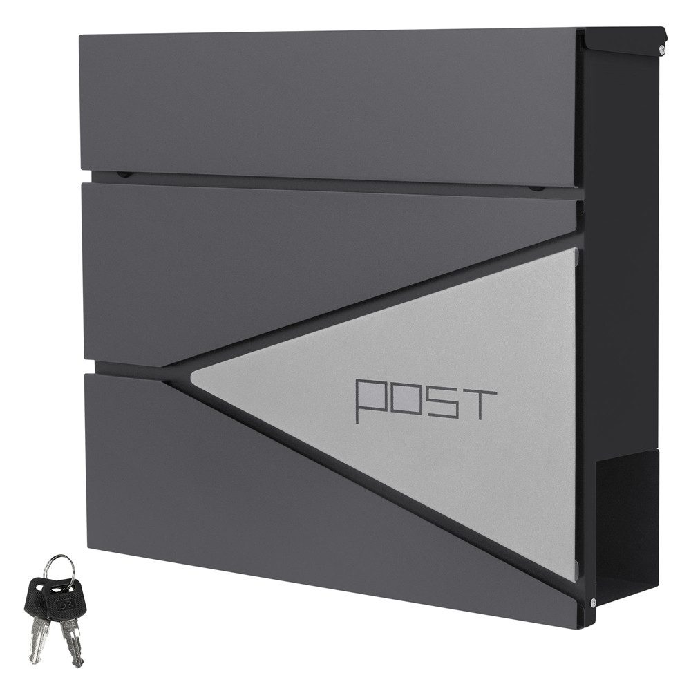 ML-DESIGN Briefkasten Postkasten mit Zeitungsfach, abschließbar 2 Schlüssel, Wandmontage, Mailbox Wandbriefkasten mit Zeitungsrolle für Wandmontage