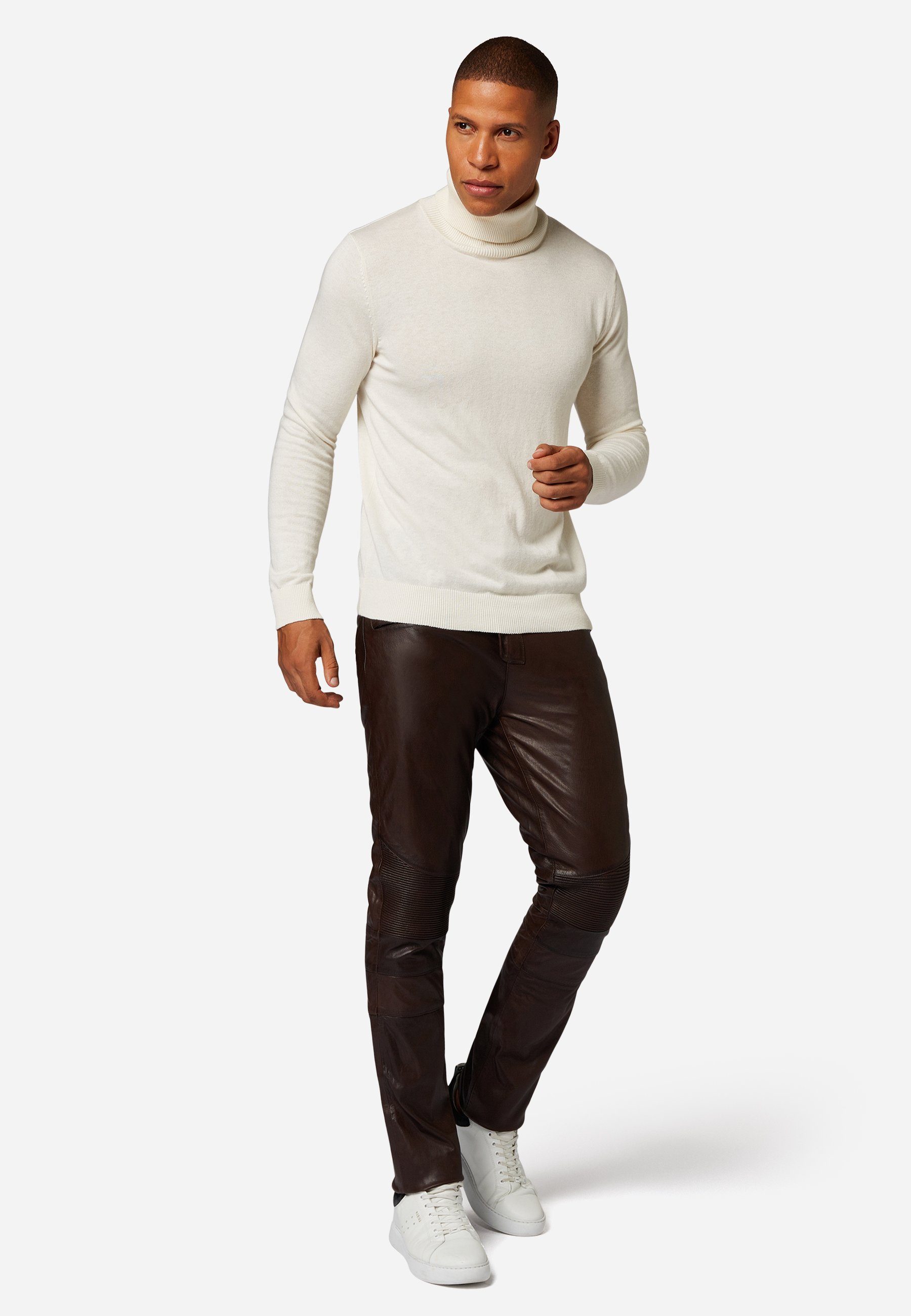 RICANO Lederhose Franklin Lederjeans mit Bikerapplikationen im 5-Pocket-Sti günstig online kaufen