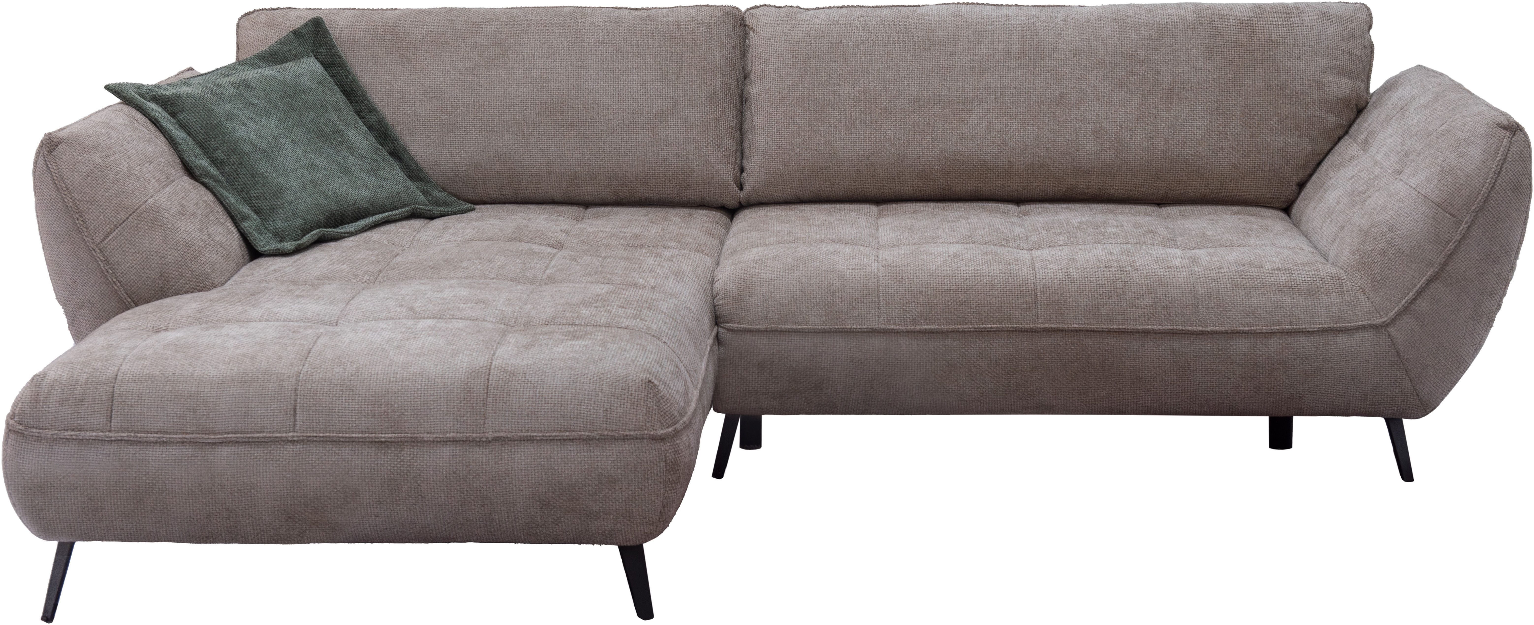 exxpo - sofa fashion Ecksofa Samoa, bequem&modern, mit Easy-Lift-Bettfunktion, Breite 282cm, L-Form, Polsterecke inkl. Bettfunktion & Bettkasten. Komfortsitzhöhe 47cm