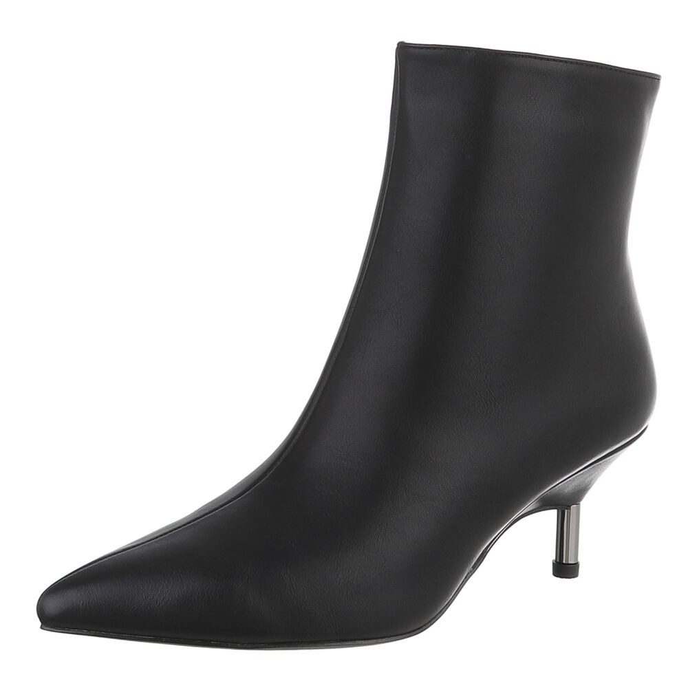 Ital-Design Damen Stiefelette Spitz mit Absatz, Elegant Stiefelette (92269183) Pfennig-/Stilettoabsatz Stiefeletten in Schwarz