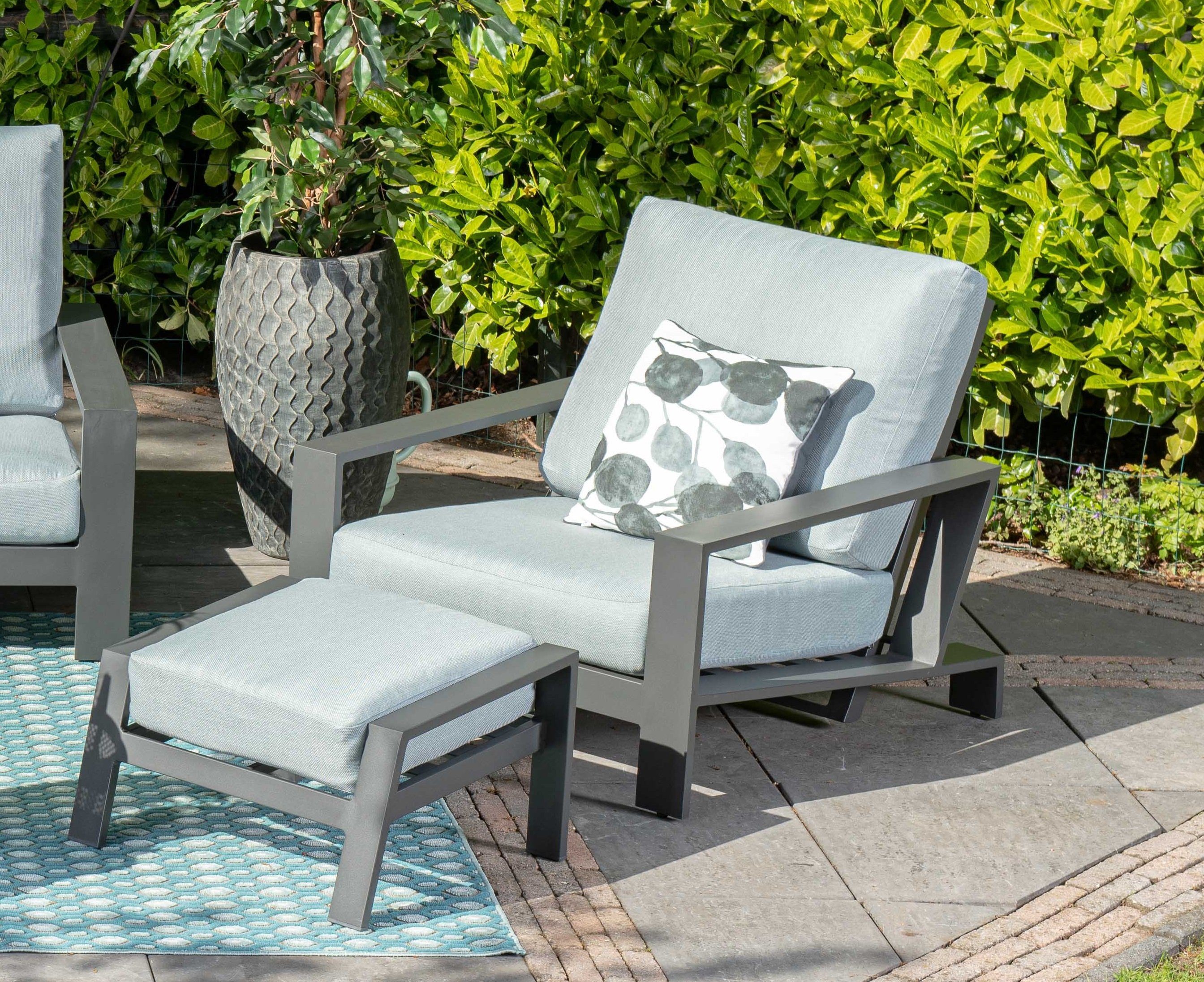 Garden Impressions Gartenstuhl Relaxsessel Relaxliege Loungesessel Loungestuhl mit Hocker verstellbar, verstellbare Rückenlehne | Stühle