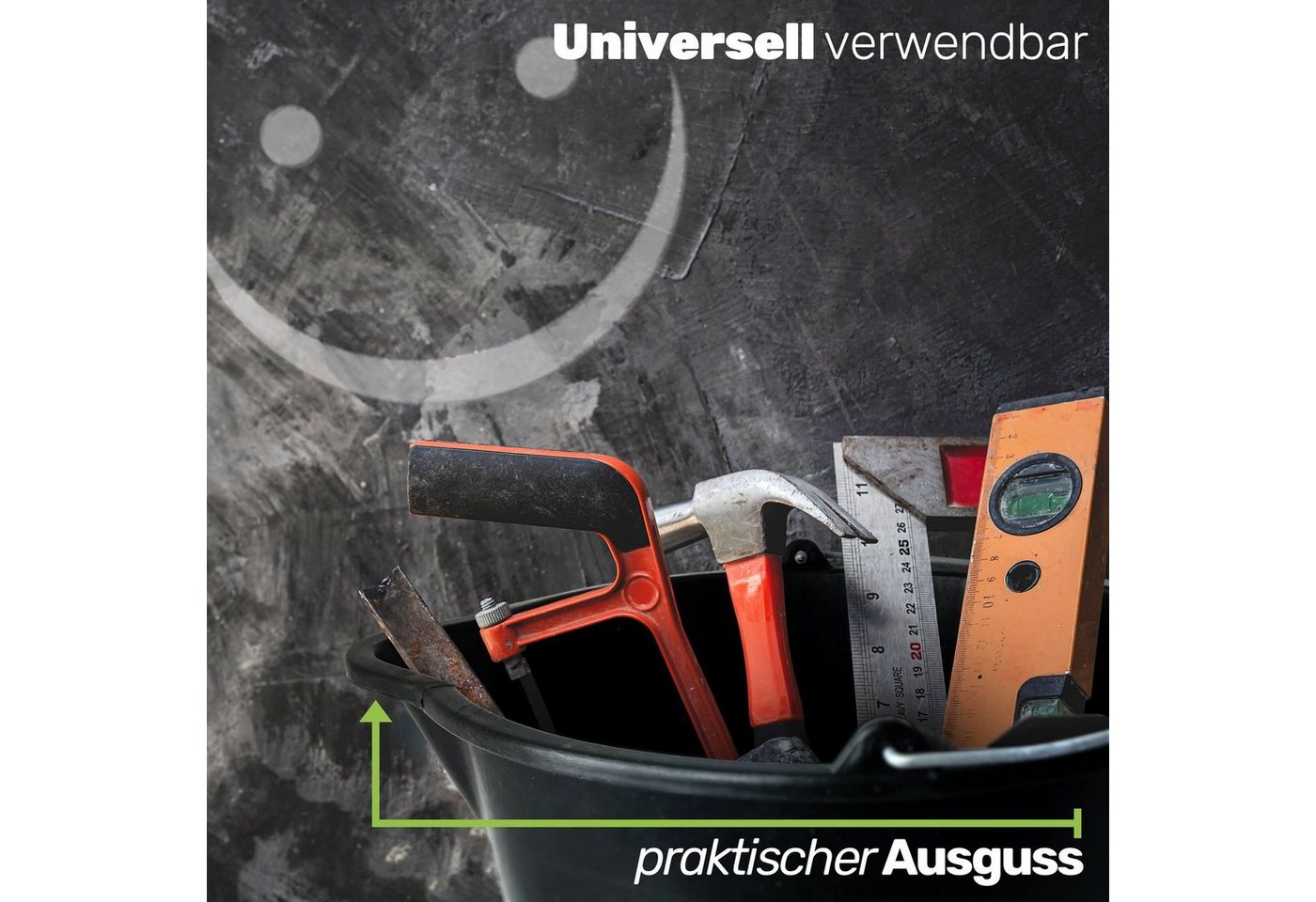 Thumbnail - Gravidus Baueimer Baueimer 12 Liter mit Ausguss und Skala, (1-tlg)