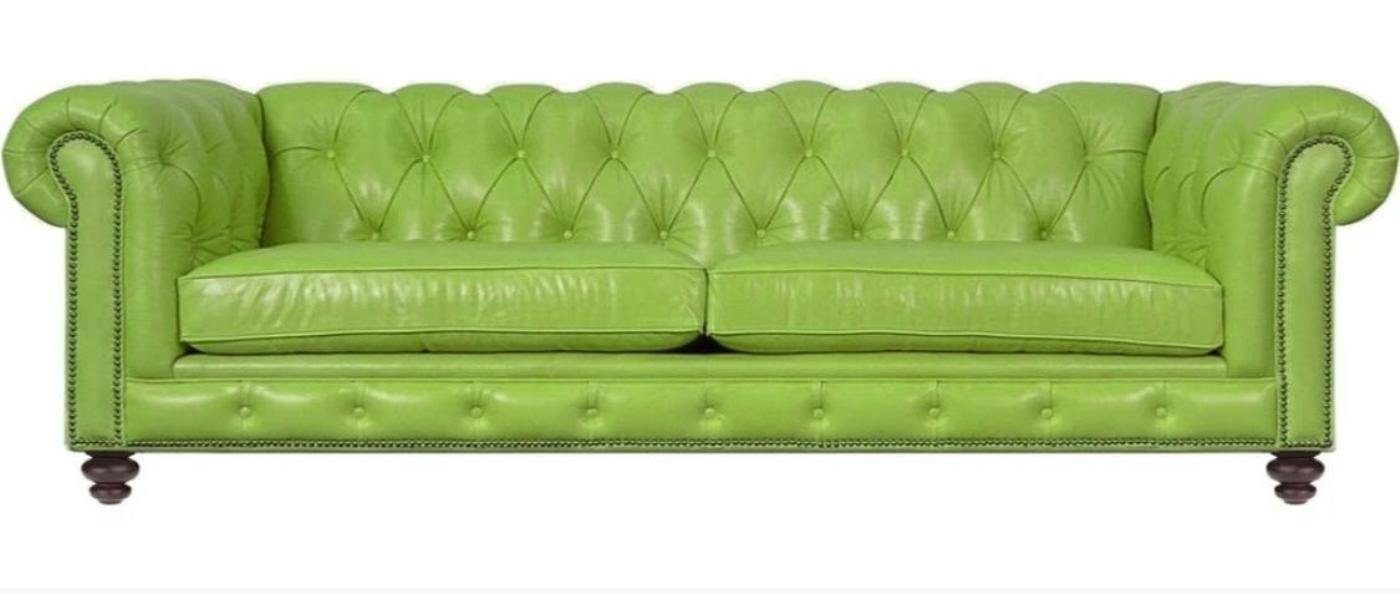 JVmoebel Chesterfield-Sofa Grüne Chesterfield Couch Moderner 3-Sitzer Luxus Möbel Stilvoll Neu, Made in Europe