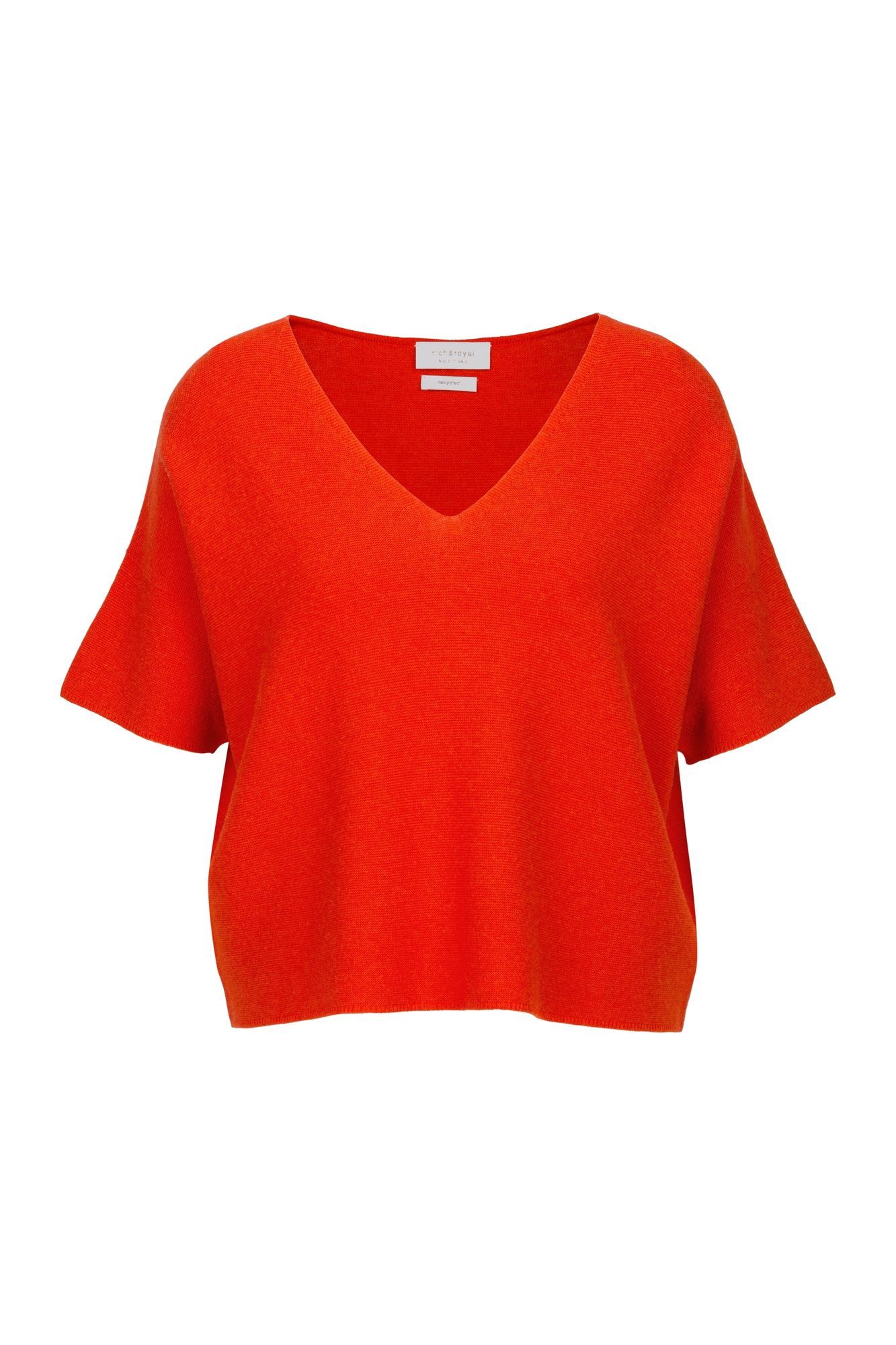RICHROYAL Kurzarmpullover D-Strick mit lockerem Schnitt günstig online kaufen