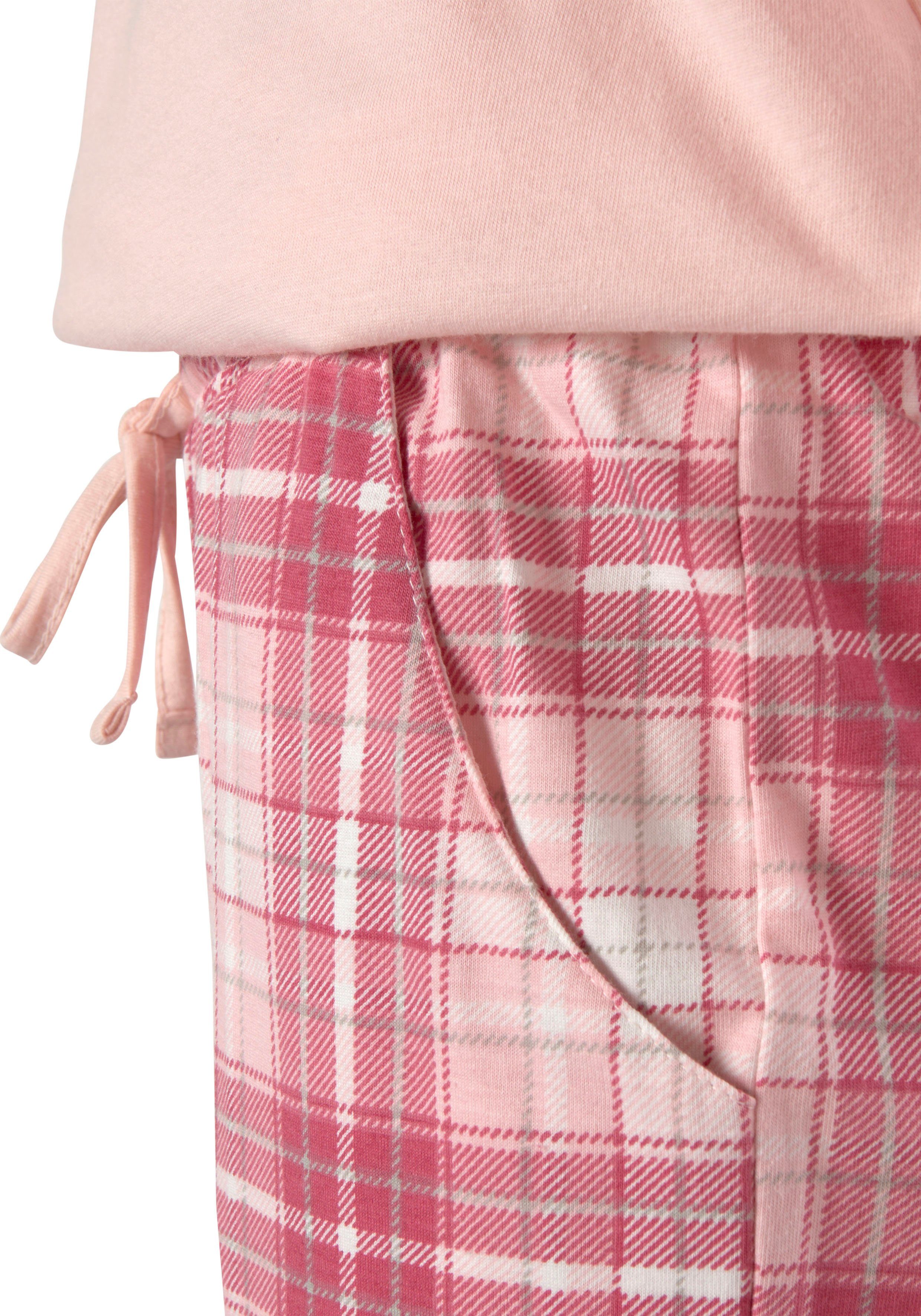 Vivance Dreams by Lascana Pyjama (Packung, 4 tlg., 2 Stück) mit Karo- und Blumendruck im Doppelpack – Bild 5 von 5